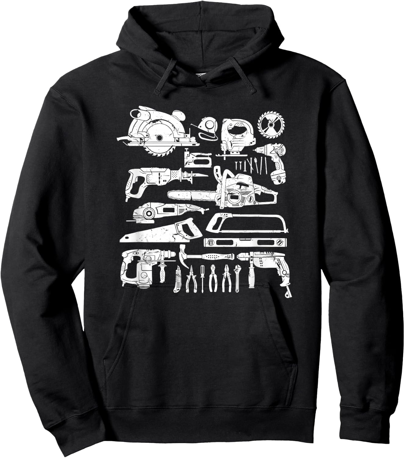 Carpenter Mechanic Hand Power Tool Saw Handyman Woodworker Hoodie - Hoodie | Black