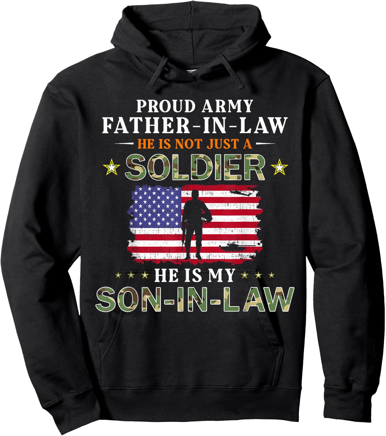 My Son-In-Law Is A Soldier Hero-Proud Army Father-In-Law Hoodie - Hoodie | Black