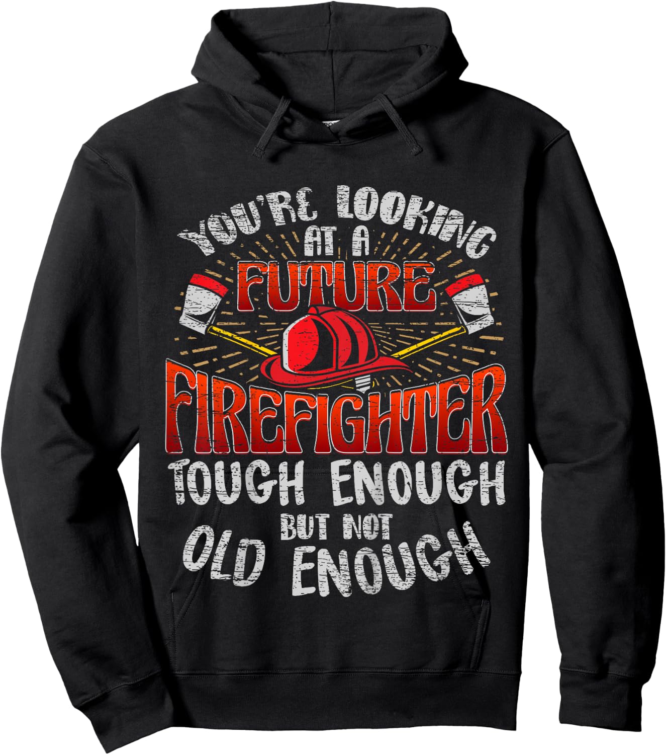 Kids Future Firefighter T shirt Kids Boys Youth Men Funny Hoodie - Hoodie | Black
