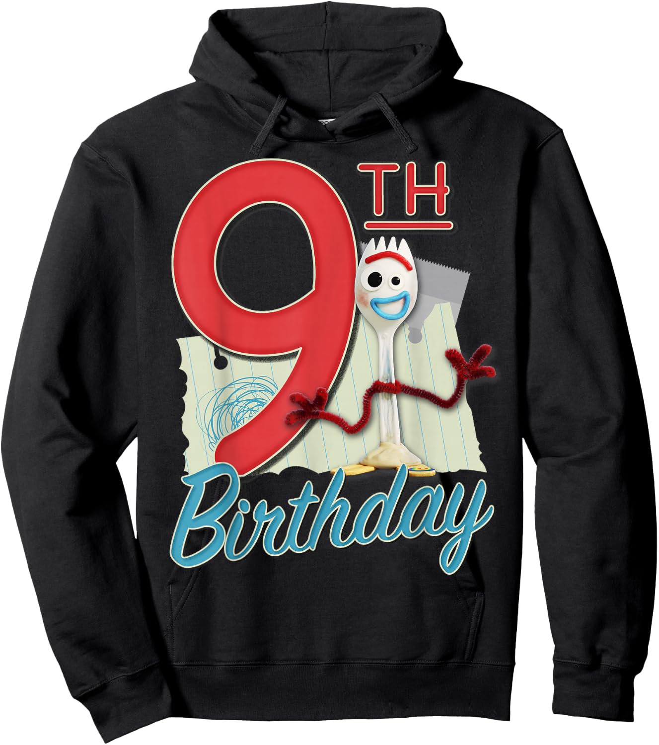 Disney Pixar Toy Story 4 Forky 9th Birthday Hoodie - Hoodie | Black