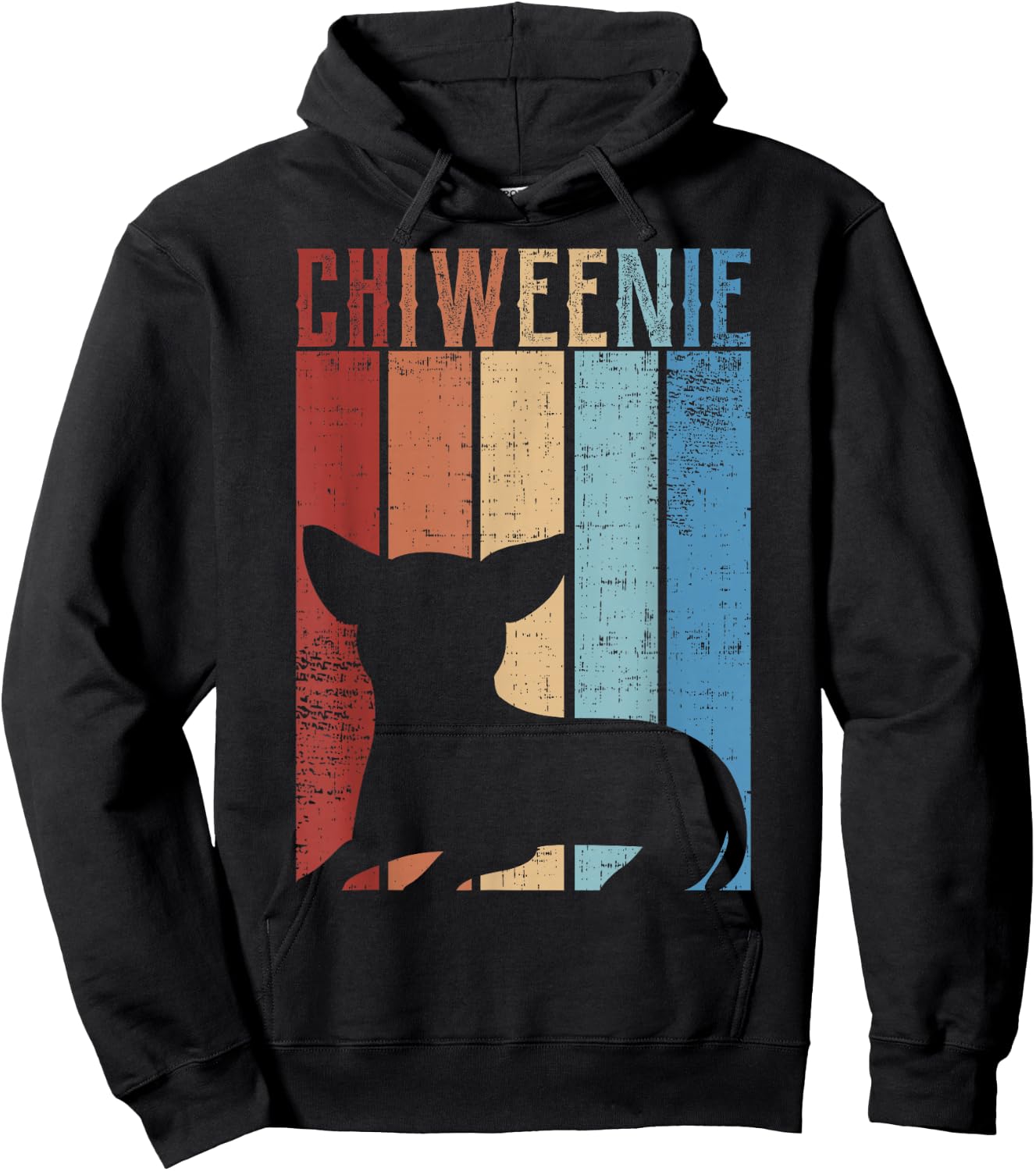 Cute Retro Chiweenie Silhouette Gift design for Chiweenies Hoodie - Hoodie | Black