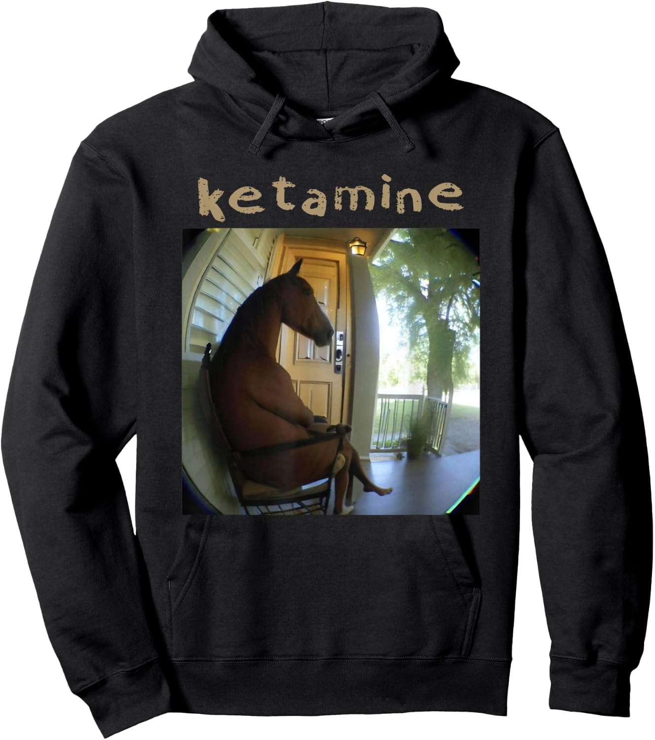 Ketamine Horse Emergency Horse Sitting In A Chair Hoodie - Hoodie | Black