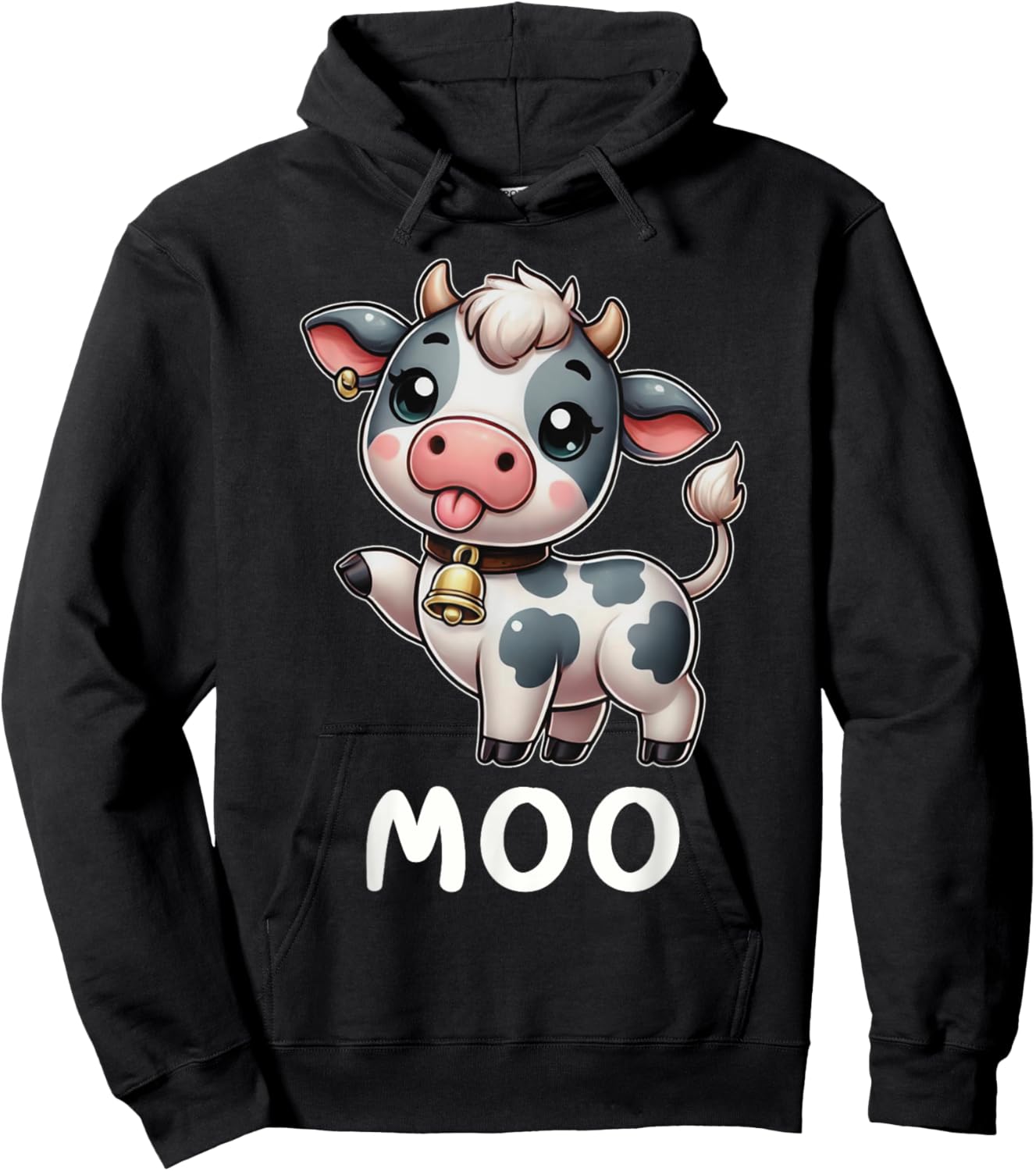 Funny Cow Moo Farm Cattle Animal Lover Farmer Ranch Hoodie - Hoodie | Black