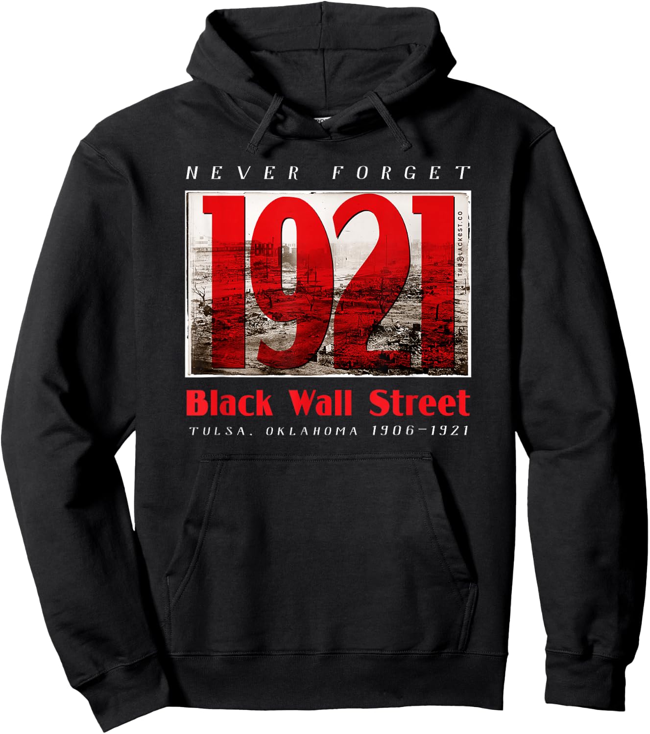 Black Wall Street 1921 Greenwood Tulsa Black History Hoodie - Hoodie | Black