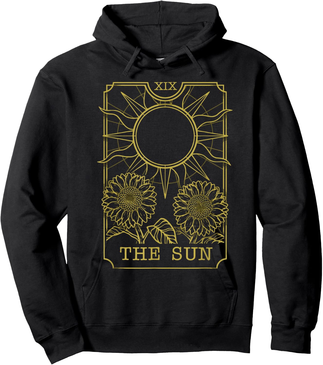The Sun Tarot Card Sun Moon Hoodie - Hoodie | Black