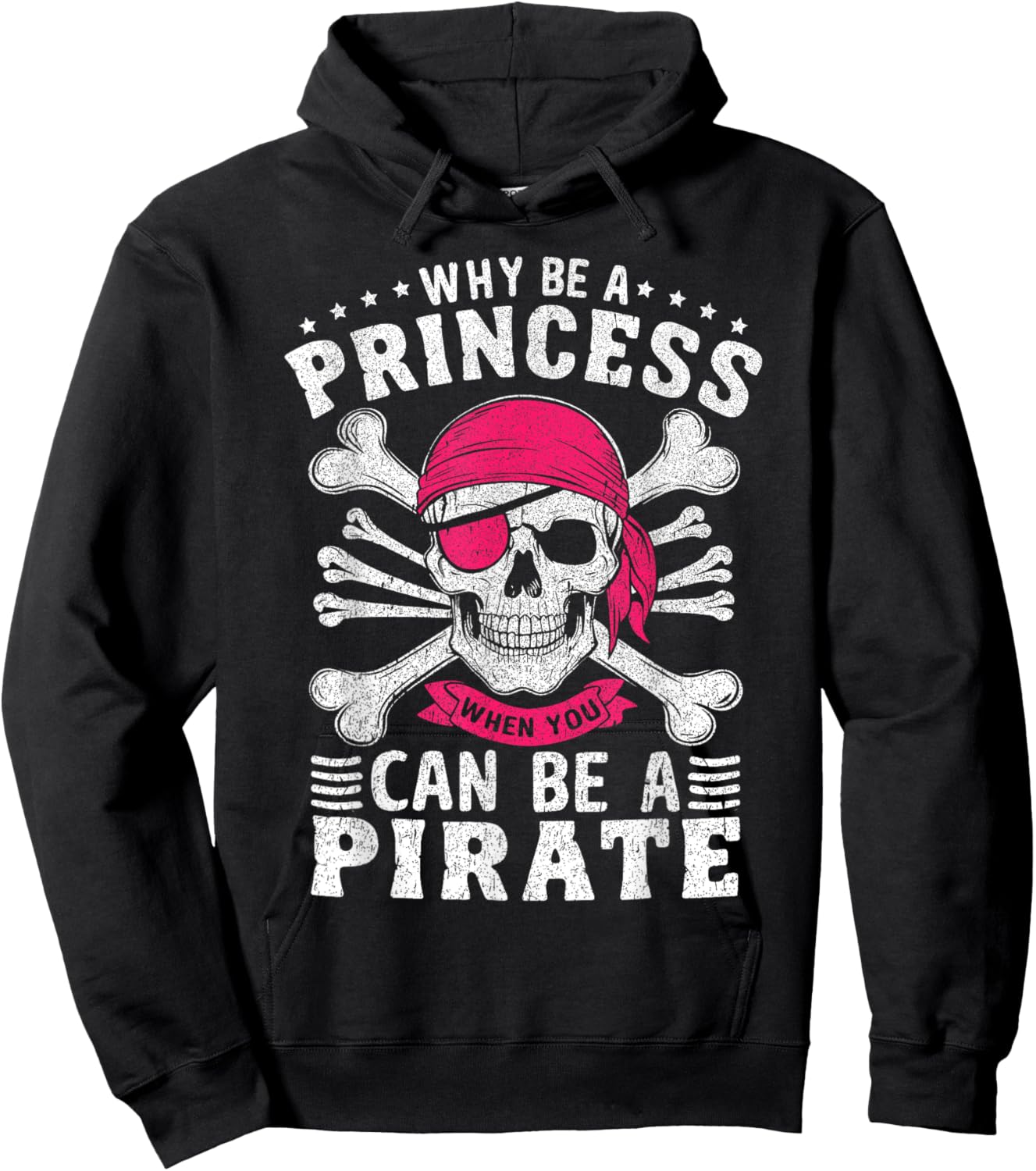 Funny Pirate Costume Princess Girls Kids Pirate Hoodie - Hoodie | Black
