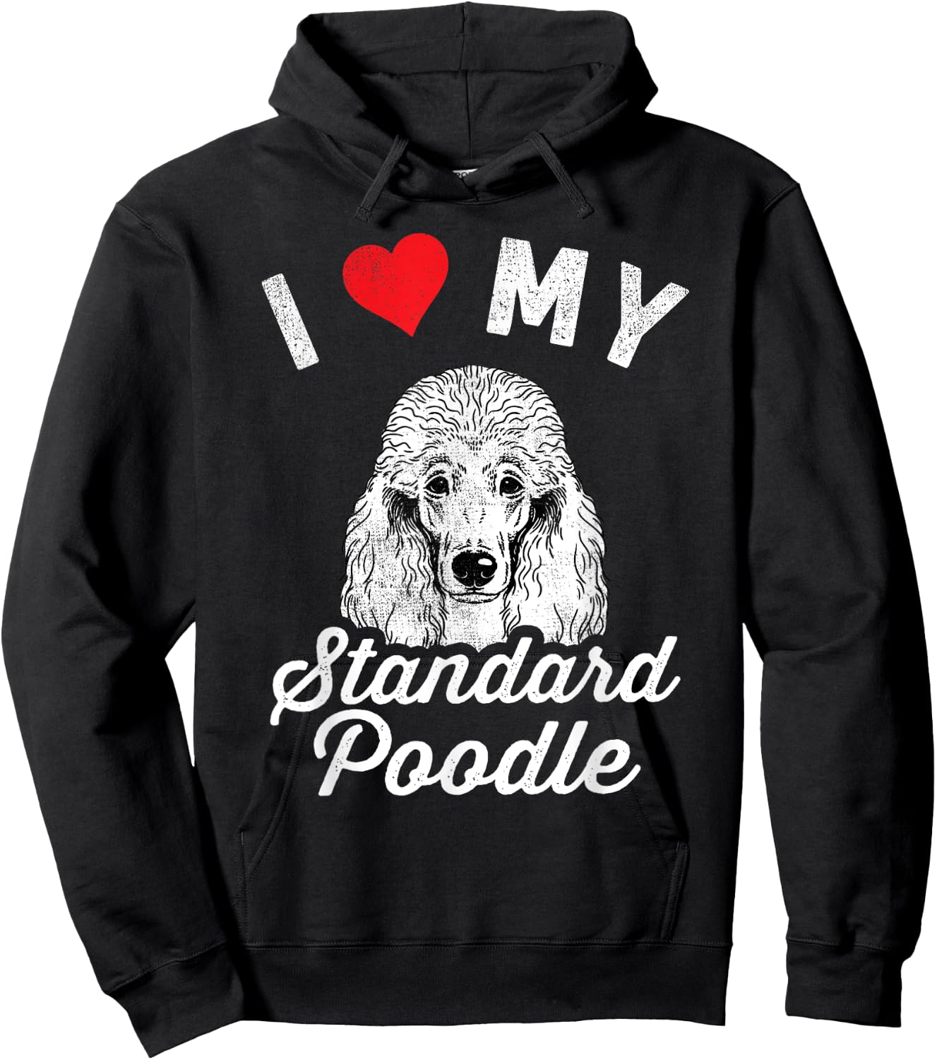 I Love My Standard Poodle I Heart My Standard Poodle Hoodie - Hoodie | Black