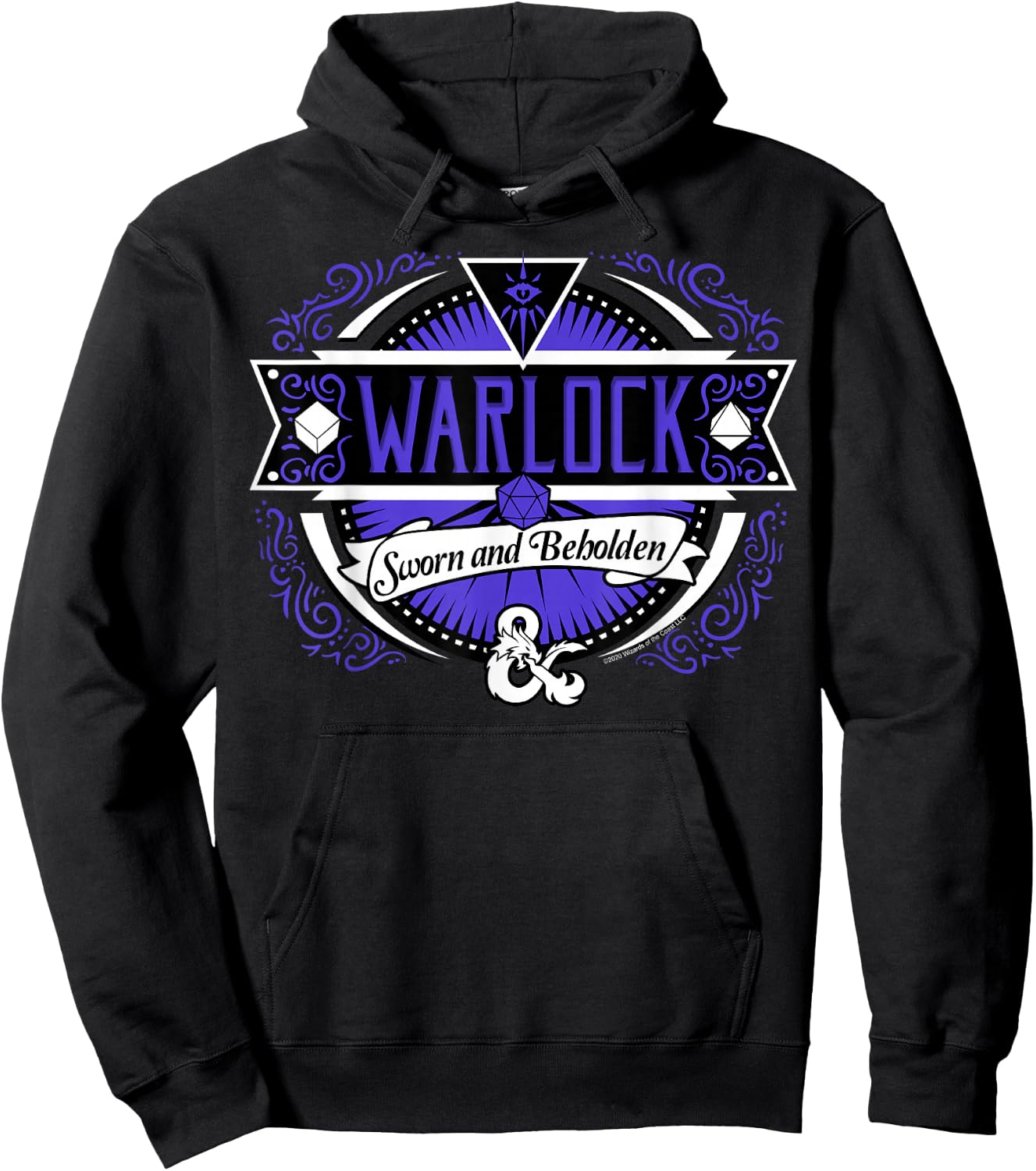 Dungeons & Dragons Warlock Sworn and Beholden Logo Hoodie - Hoodie | Black