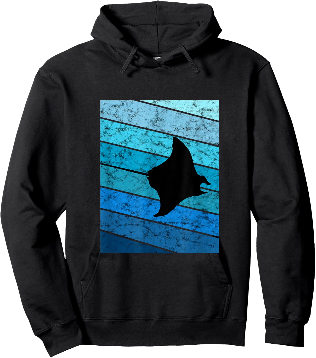 Manta Vintage Retro Ocean Stingray Manta Ray Hoodie - Hoodie | Black