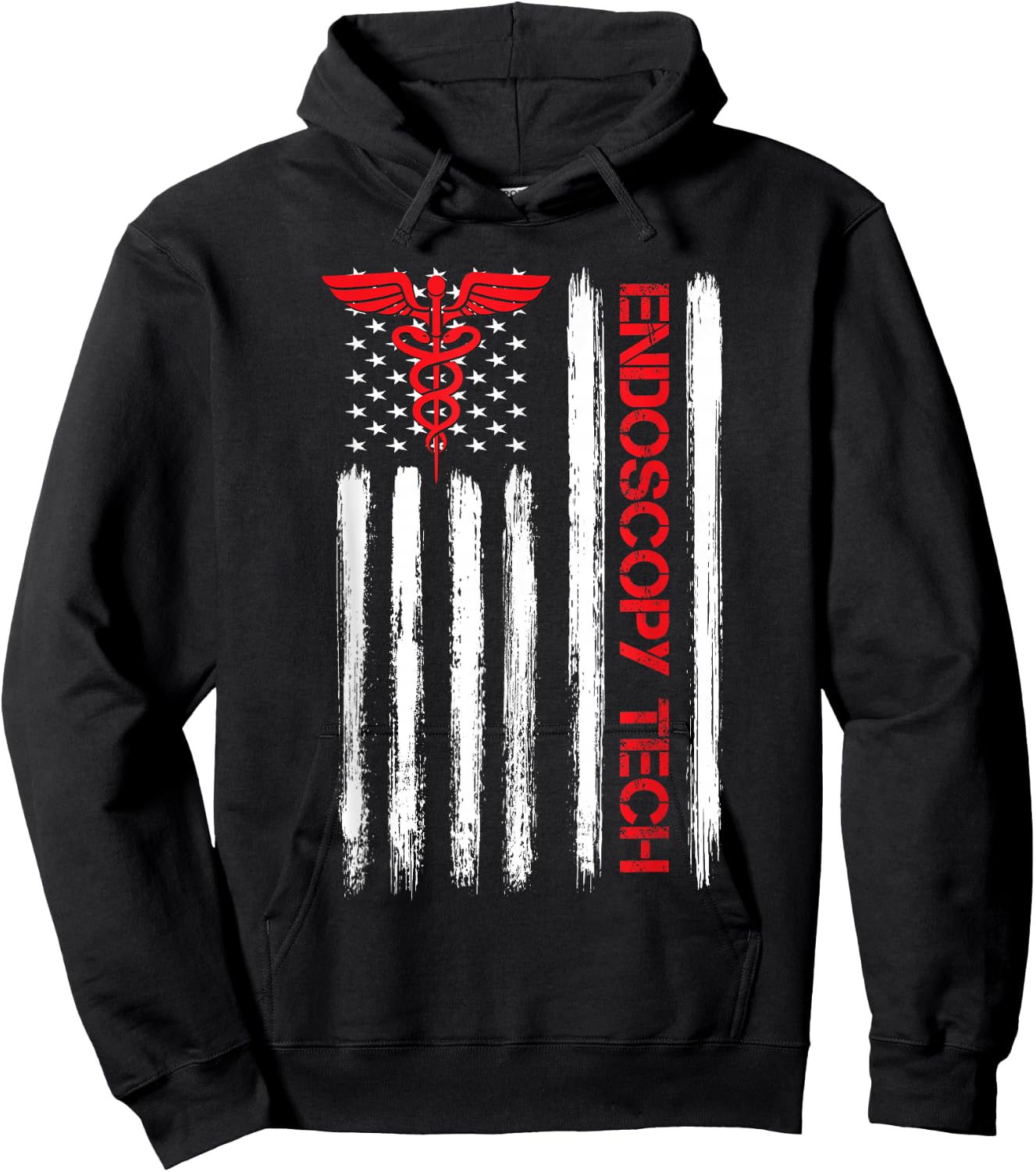 US Flag Endoscopy Tech Technologist Gastroenterologist GI Hoodie - Hoodie | Black