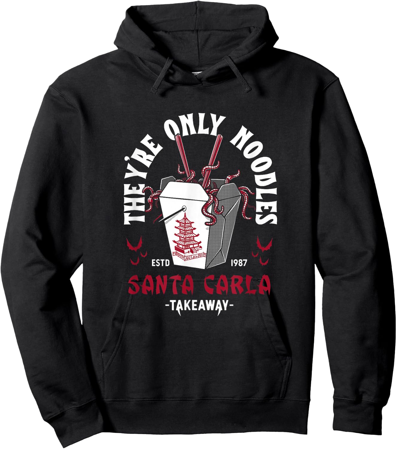 They're Only Noodles - Vampire Chinese Food - Vintage Horror Hoodie - Hoodie | Black