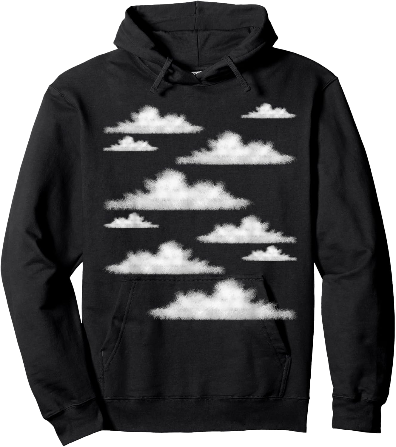 Blue Sky Clouds Cool Atmosphere Pastel Color Art Lover Gift Hoodie - Hoodie | Black