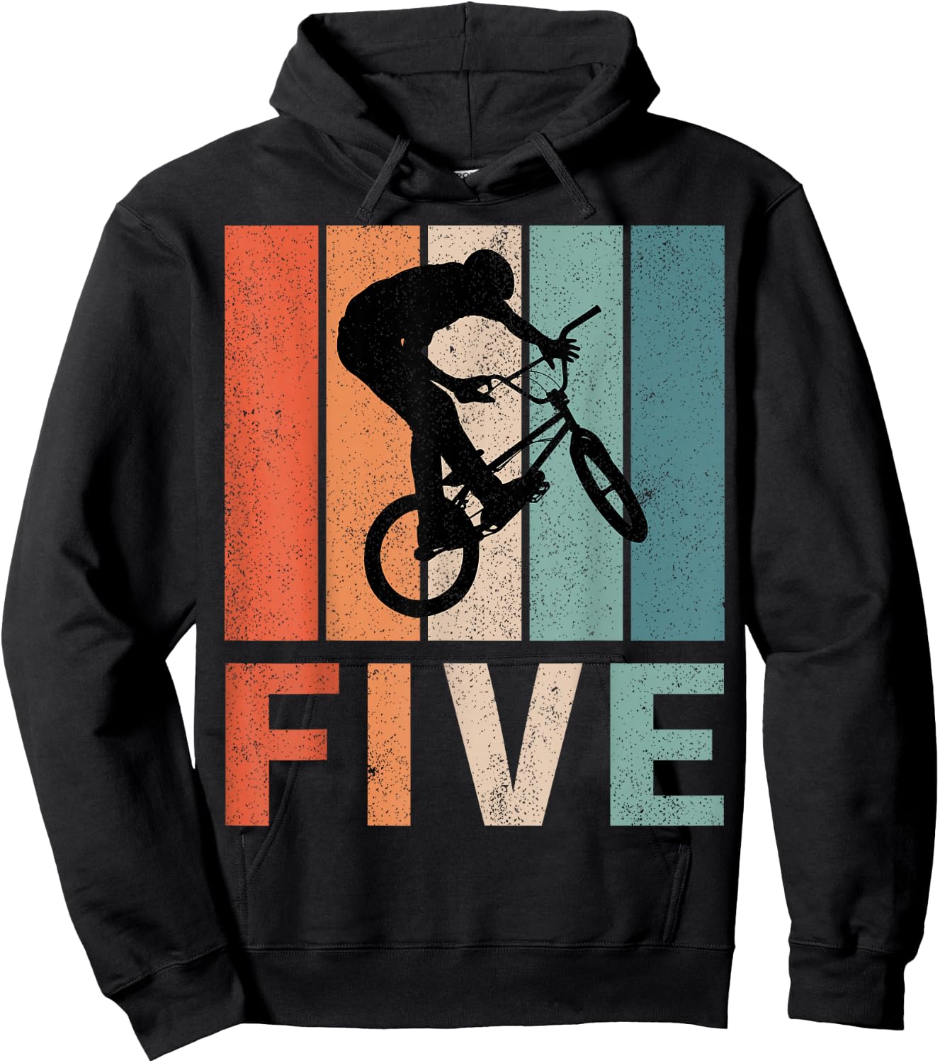 5th Birthday Retro BMX Bicycle Bike Boys Kids 5 Years Old Hoodie - Hoodie | Black