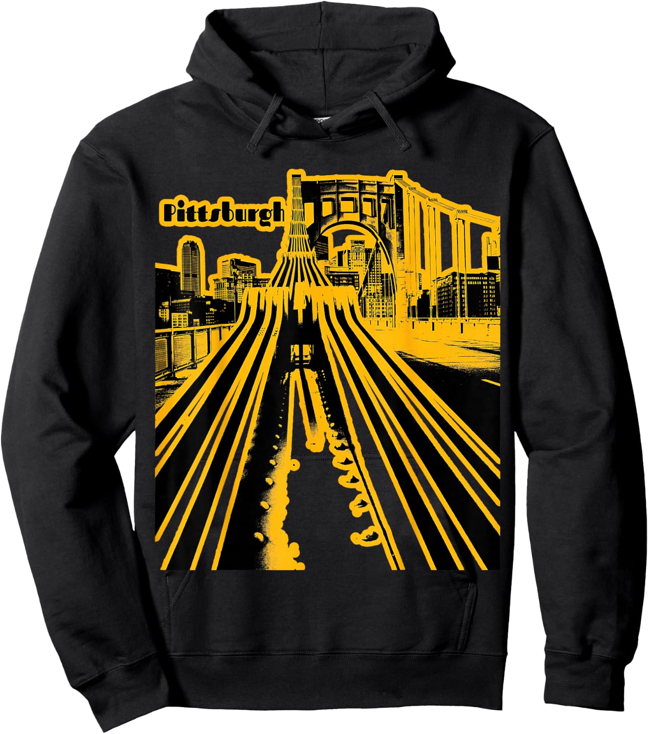 Pittsburgh Steel City Skyline Pennsylvania Bridge 412 Home Hoodie - Hoodie | Black