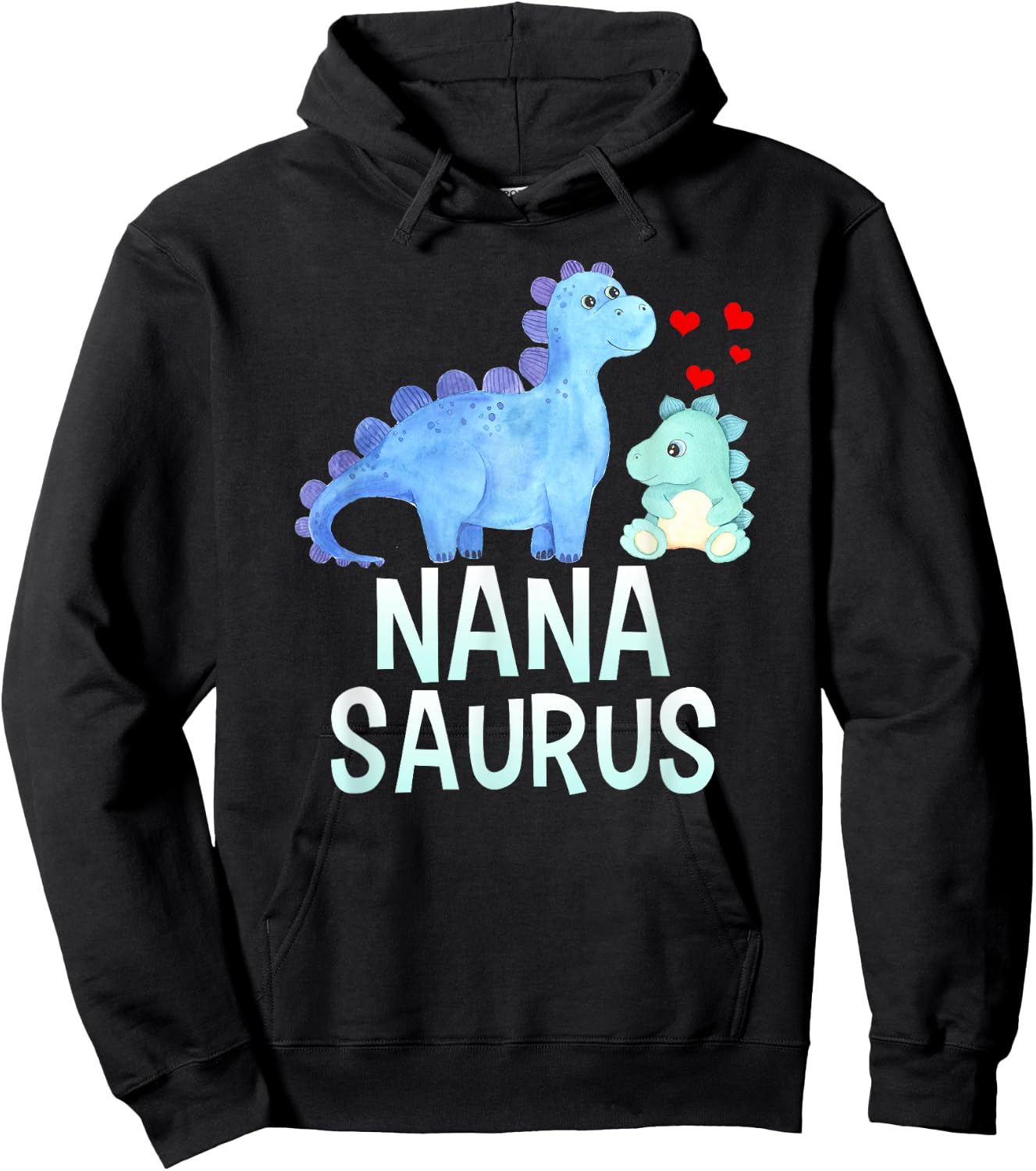 Nanasaurus Funny Dinosaur Baby Shower For Nana Hoodie - Hoodie | Black
