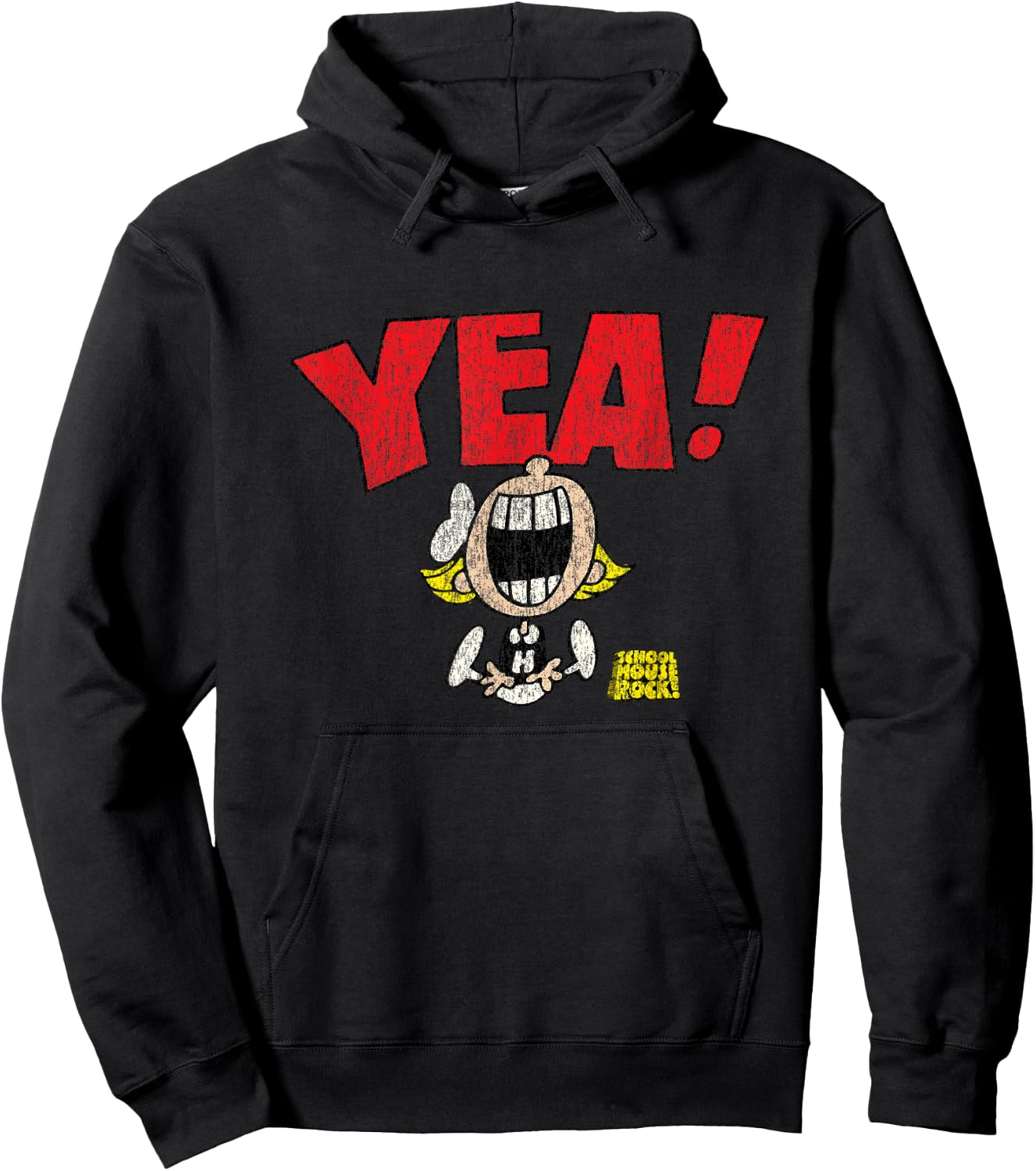 Schoolhouse Rock Yea! Cheerleader Vintage Distressed TV Show Hoodie - Hoodie | Black