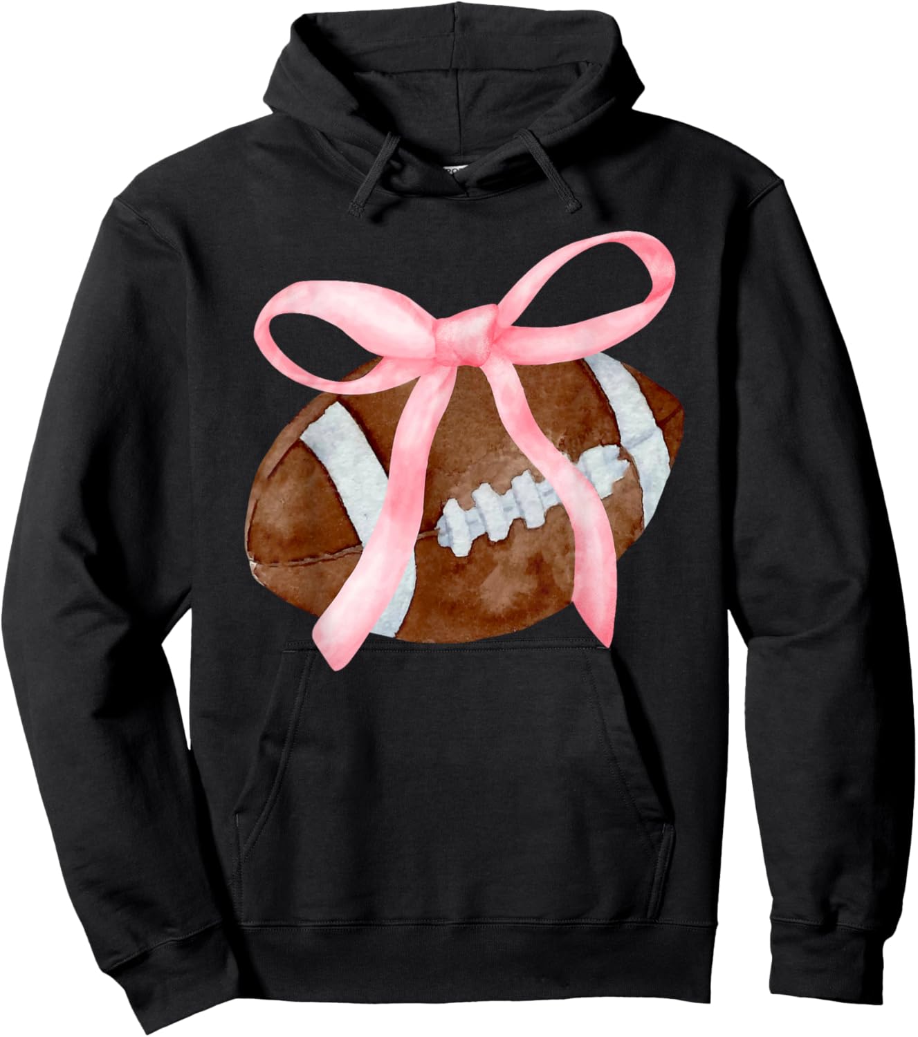 Coquette Bow American Football Game Day Thanksgiving Autumn Hoodie - Hoodie | Black