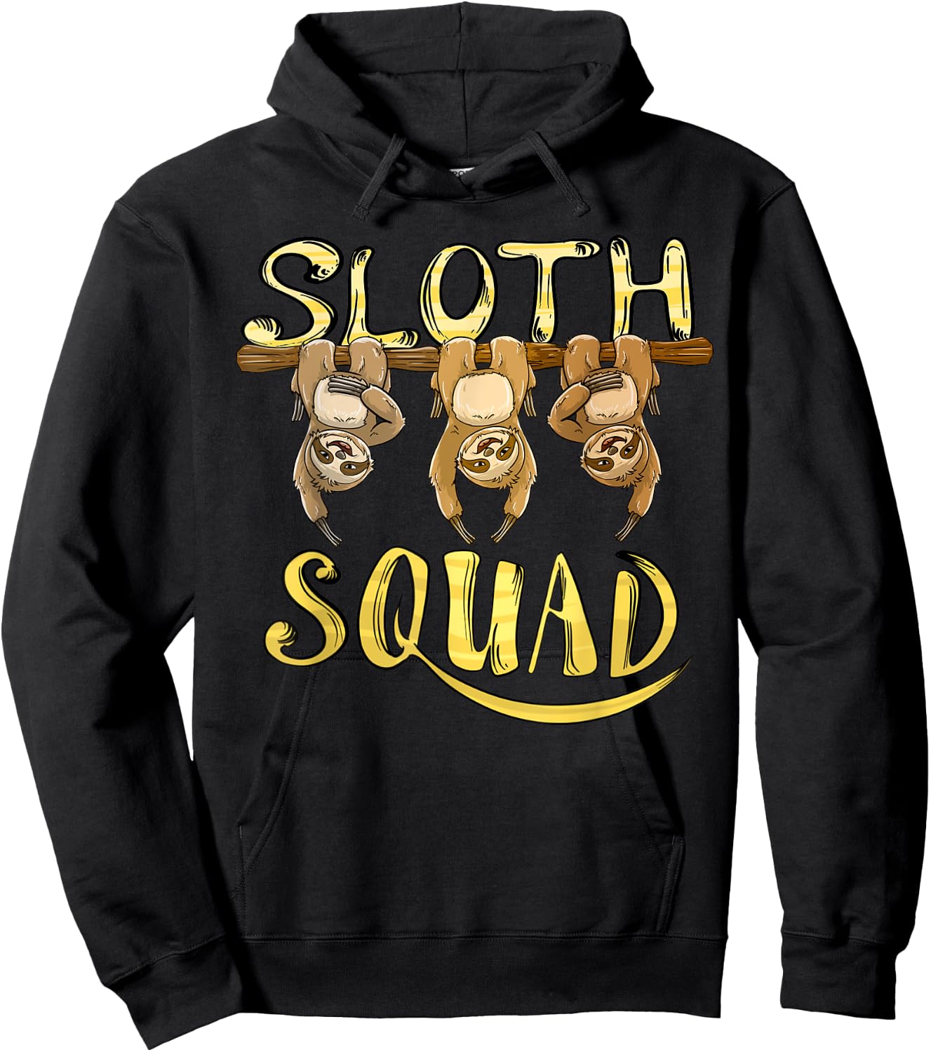Cool Sloth Squad | Funny Lazy Slow Animal Lover Group Gift Hoodie - Hoodie | Black