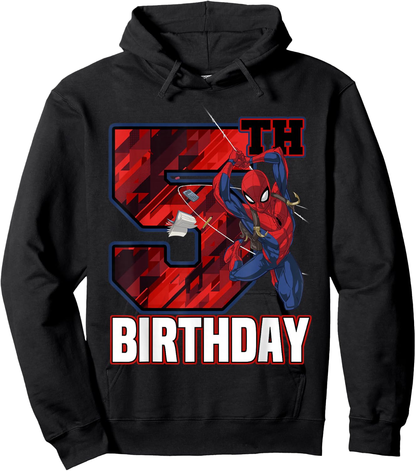 Marvel Spider-Man Web Swing 5th Birthday Hoodie - Hoodie | Black