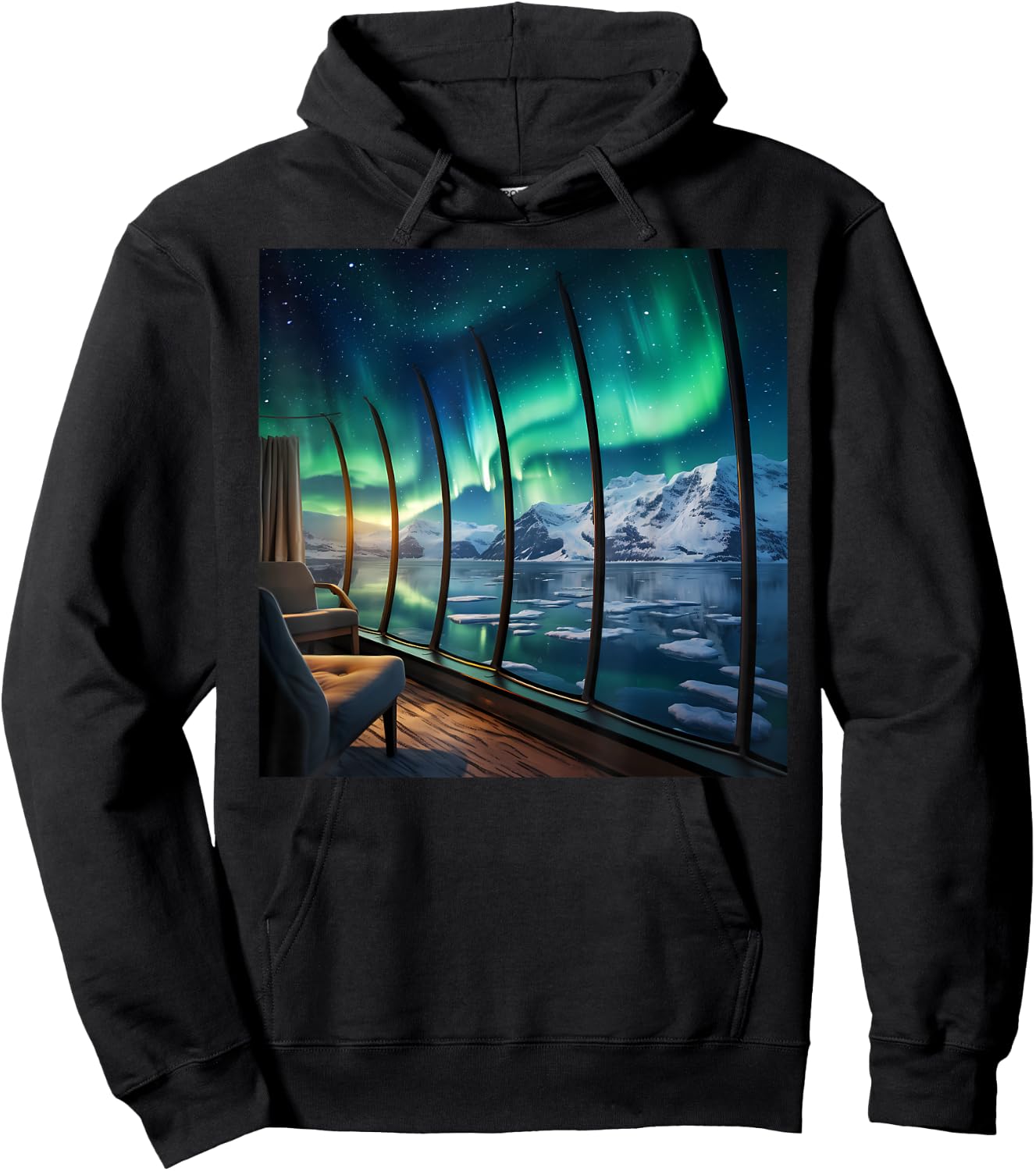 Norway Auroa Borealis Cruise Northern Lights Vacation Merch Hoodie - Hoodie | Black