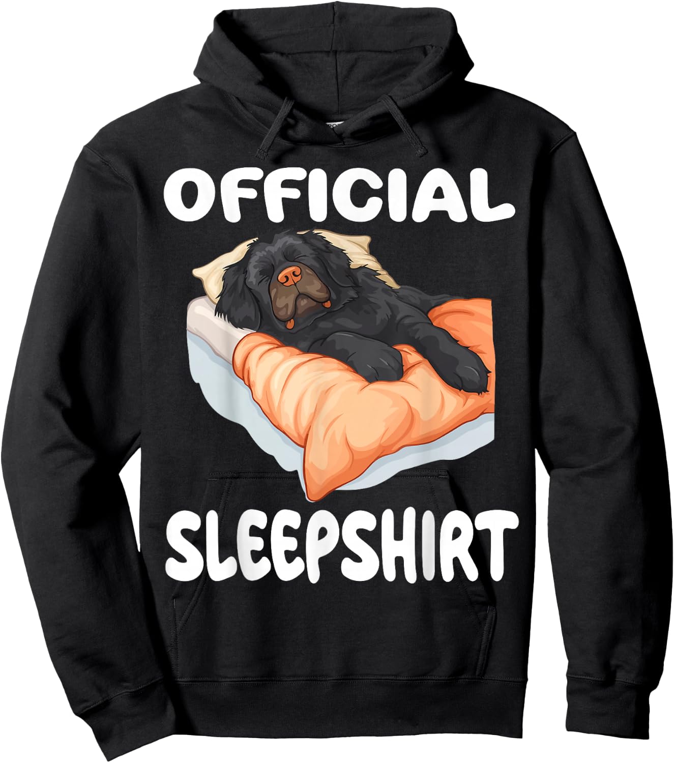 Newfoundland Dog Official Sleepshirt Pajamas Nightgown Hoodie - Hoodie | Black