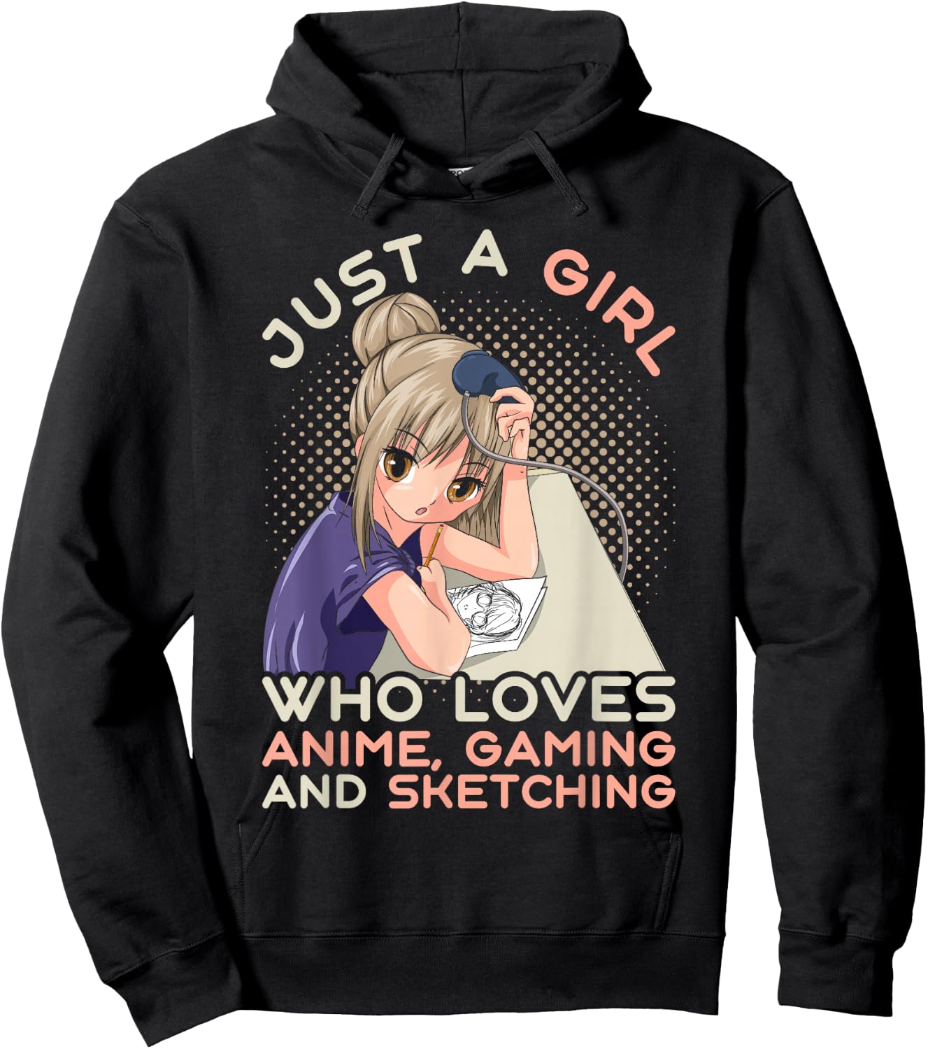 Video game Gaming Manga Drawing Anime Gamer Girls Hoodie - Hoodie | Black