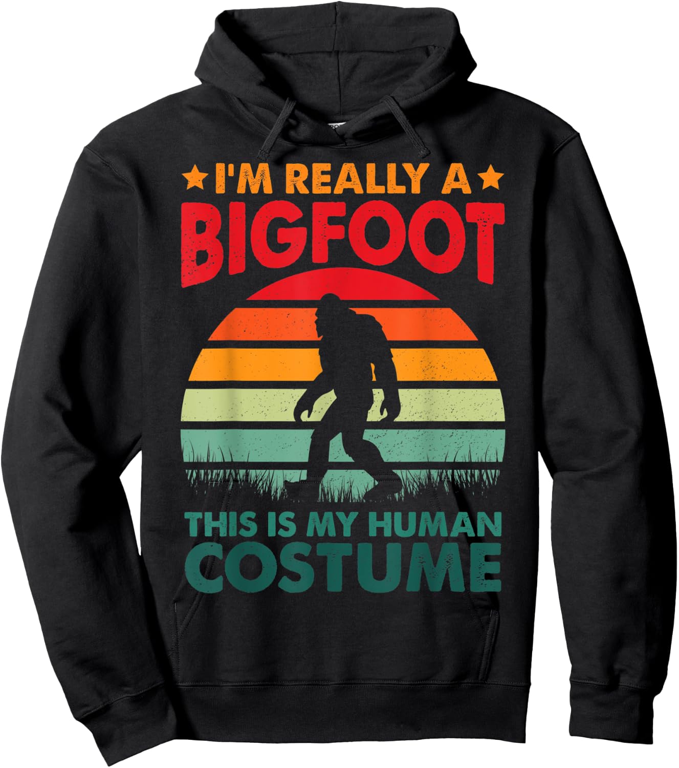 This is My Human Costume Bigfoot Social Distancing Champion Hoodie - Hoodie | Black