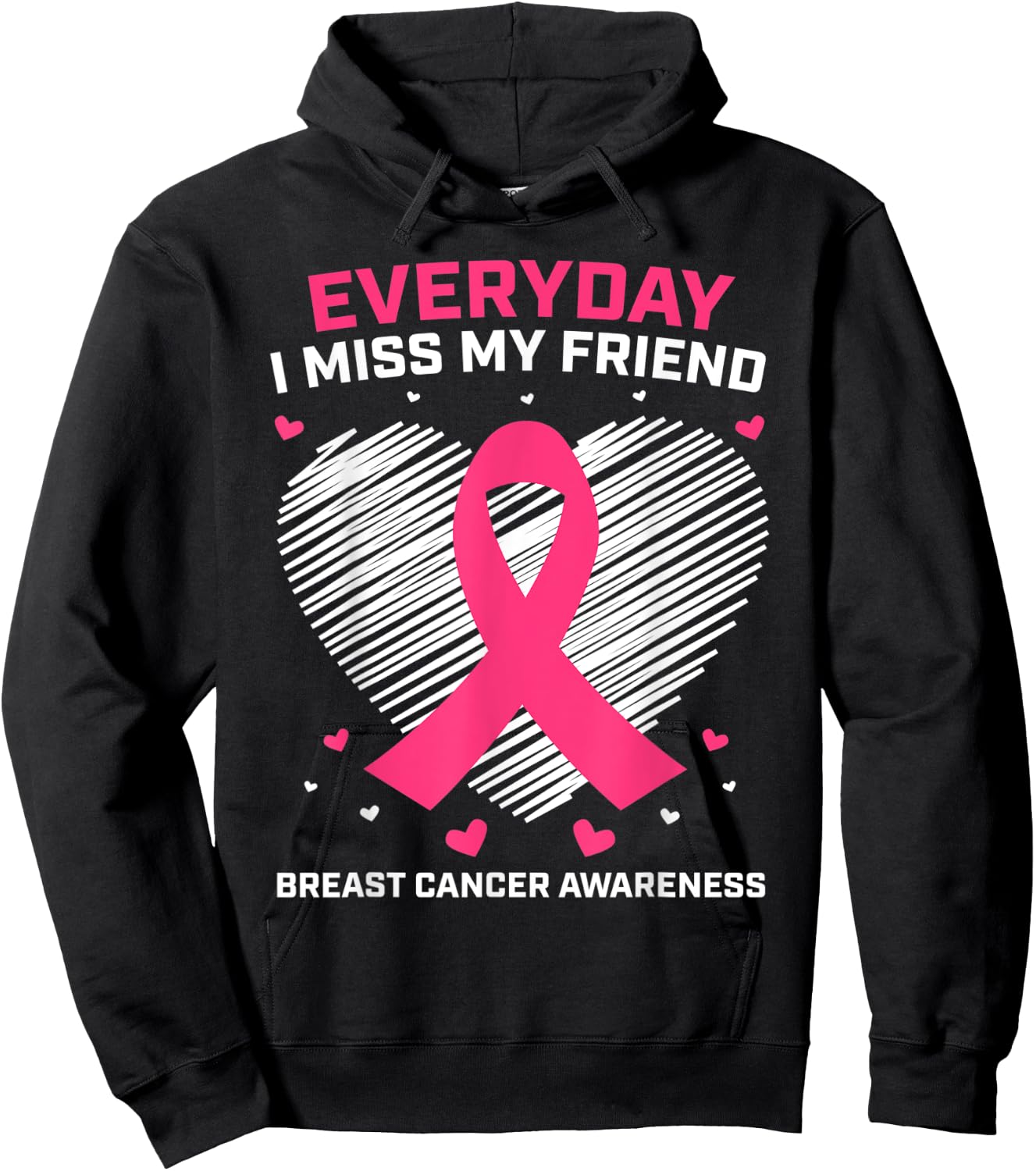 Gifts Pink Loving Memory Of Friend Breast Cancer Awareness Hoodie - Hoodie | Black