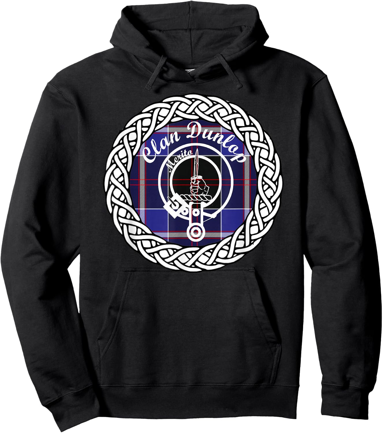 Dunlop surname last name Scottish Tartan Clan Crest Hoodie - Hoodie | Black