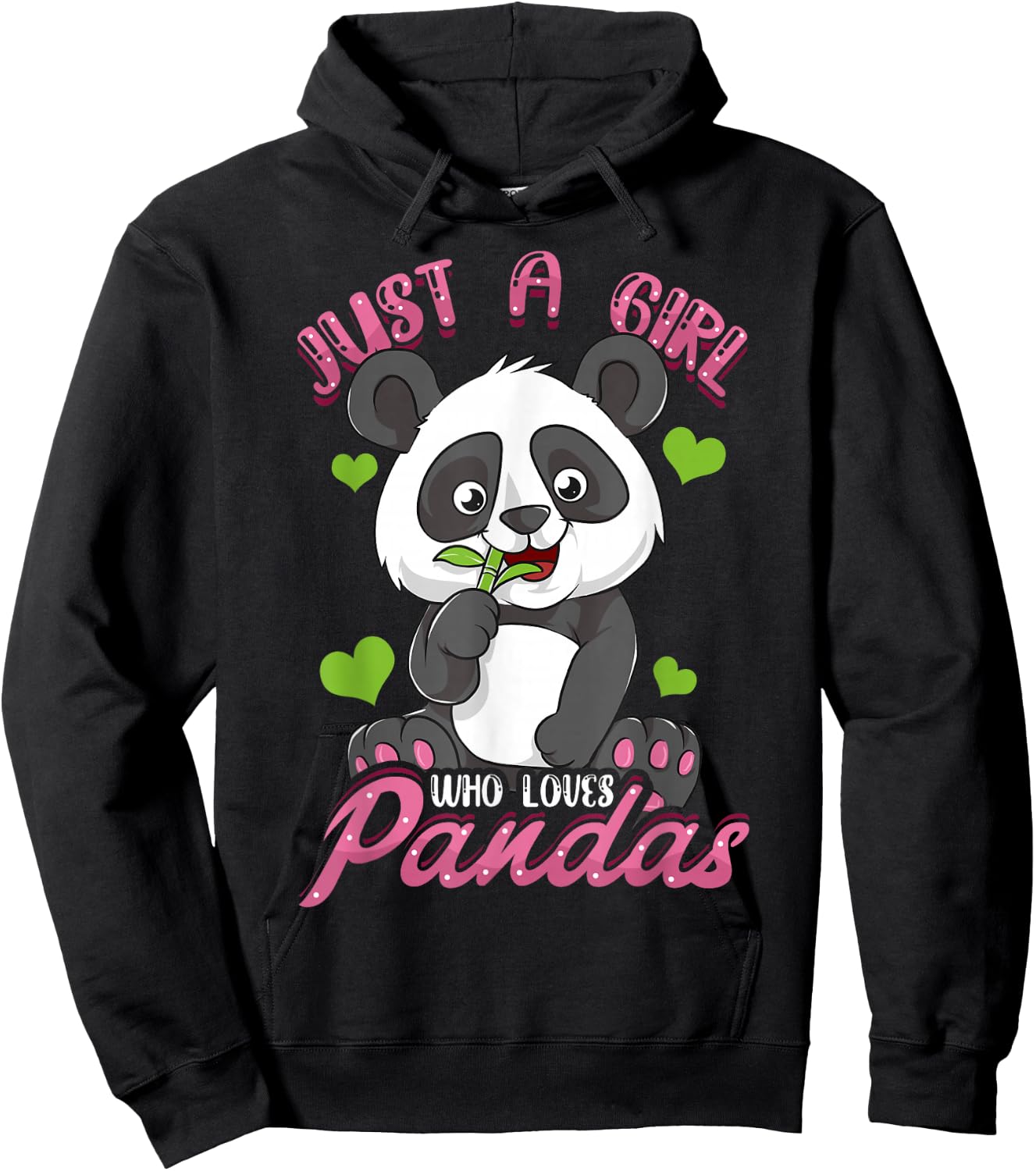 Just A Girl Who Loves Pandas Shirt Panda Shirt For Girls Hoodie - Hoodie | Black