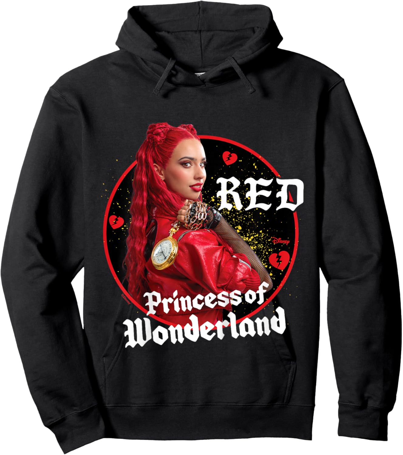 Kids Descendants 4 - Red Princess of Wonderland Broken Hearts Hoodie - Hoodie | Black