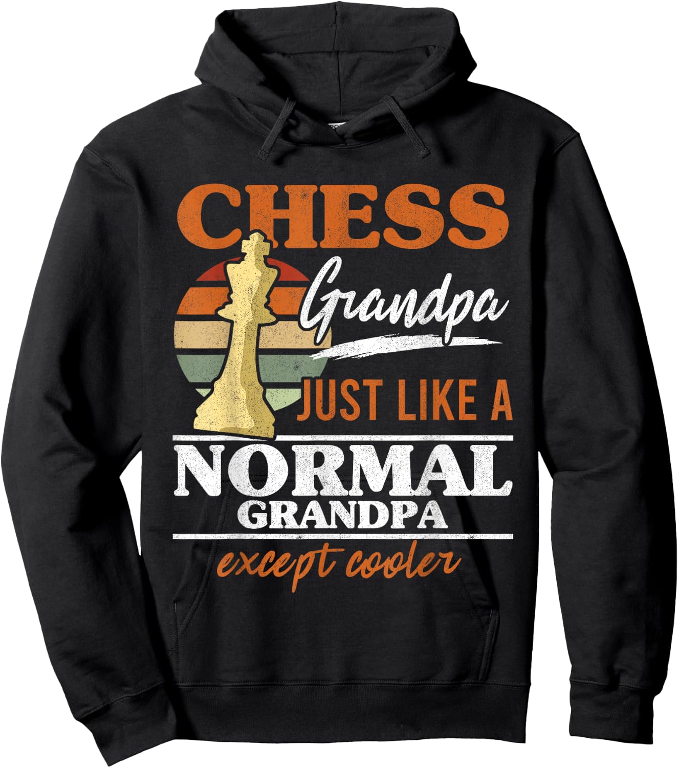 Chess Grandpa Just Like A Normal Grandfather Chess Retro Hoodie - Hoodie | Black