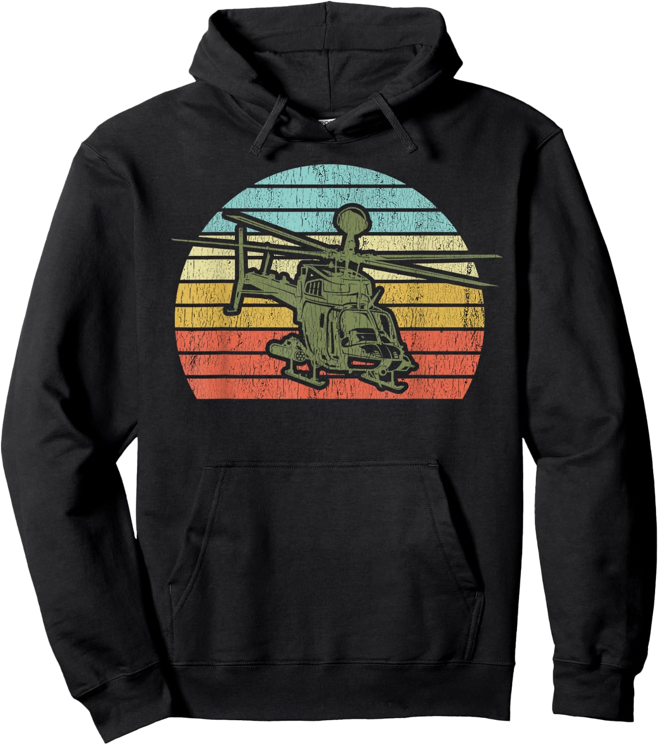 OH-58D Kiowa Warrior Helicopter Pilot Vintage Military Vet Hoodie - Hoodie | Black