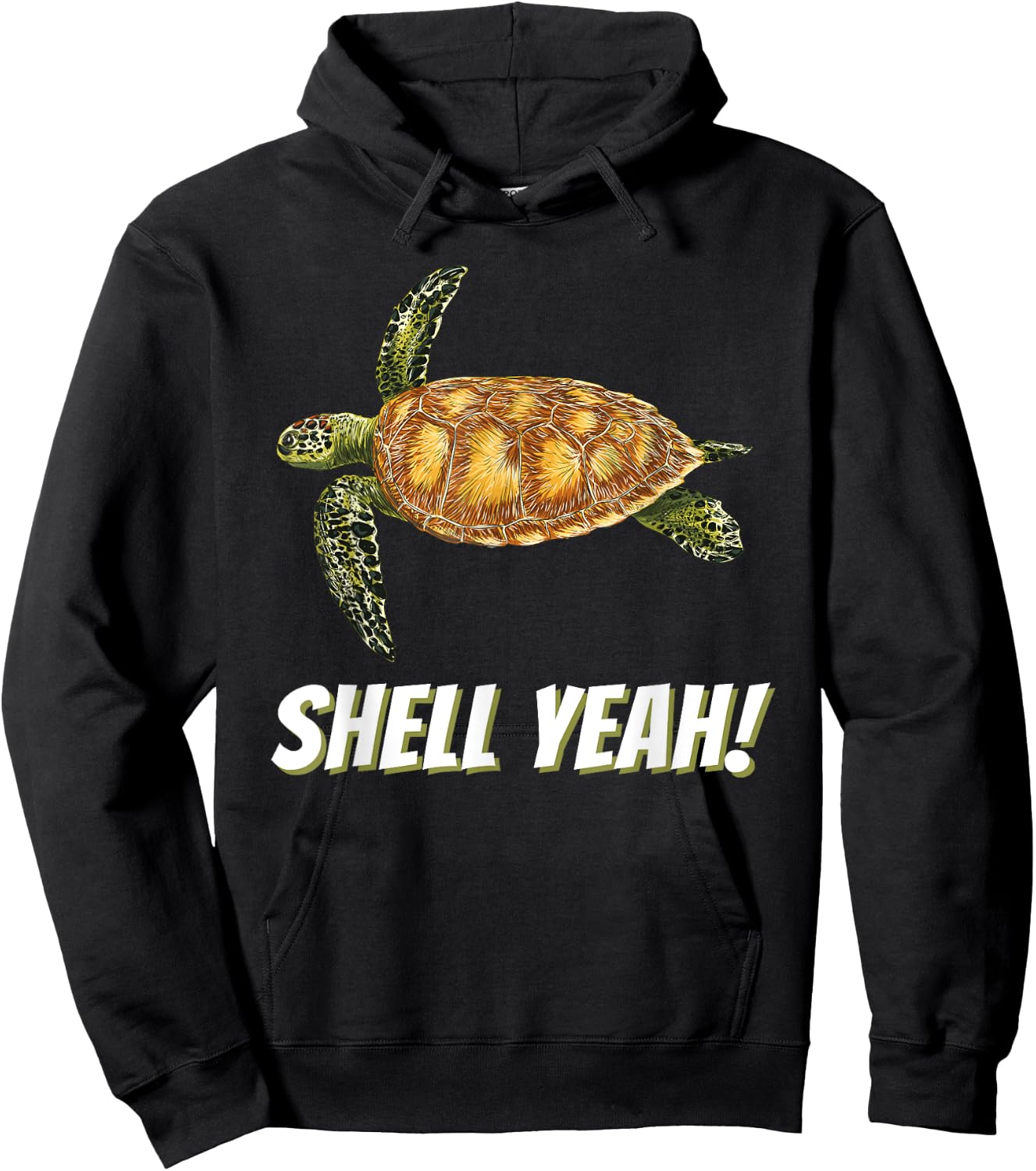 Shell Yeah - Cute Tortoise & Sea Turtle Lover Ocean Hoodie - Hoodie | Black