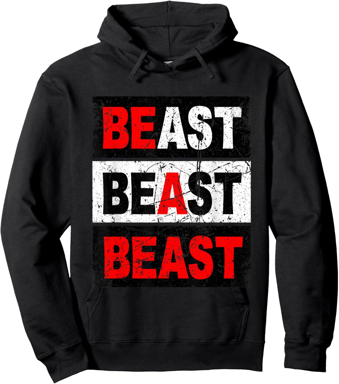 Retro Be A Beast Gym Training Shirt Hoodie - Hoodie | Black