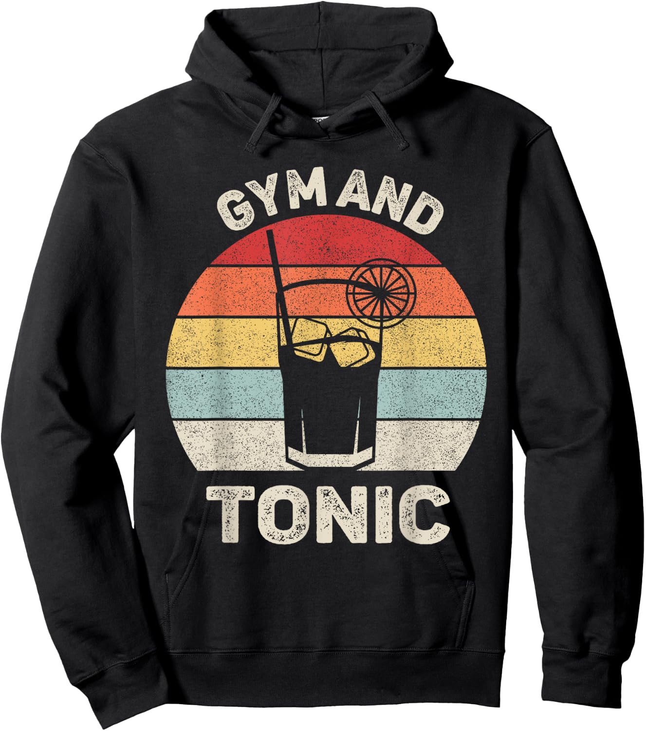 Vintage Retro Gym And Tonic Shirt Fitness Lovers Hoodie - Hoodie | Black
