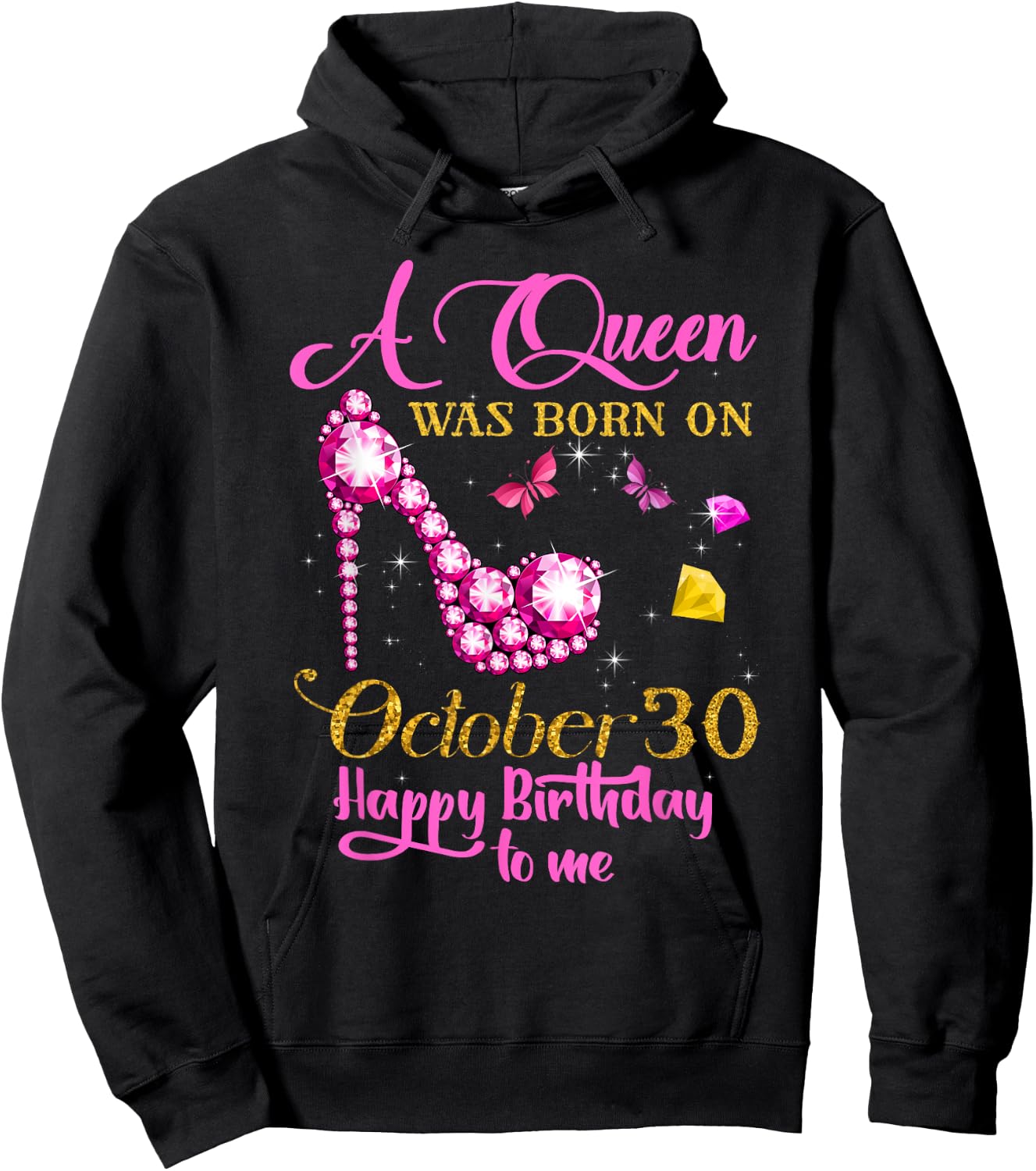A Queen Was Born on October 30, 30th Birthday Hoodie - Hoodie | Black