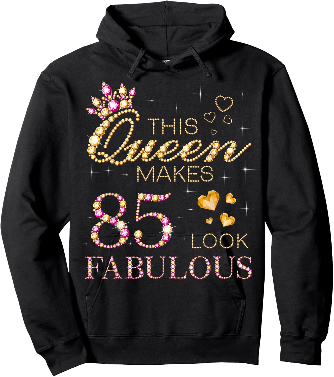 This Queen Makes 85 Look Fabulous 85th Birthday Queen B-day Hoodie - Hoodie | Black