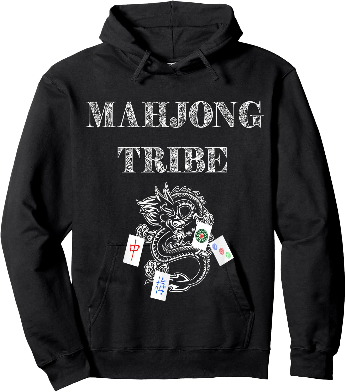 Mahjong Tribe Mah Jongg Tiles Squad Ma Jiang Crew Group Hoodie - Hoodie | Black