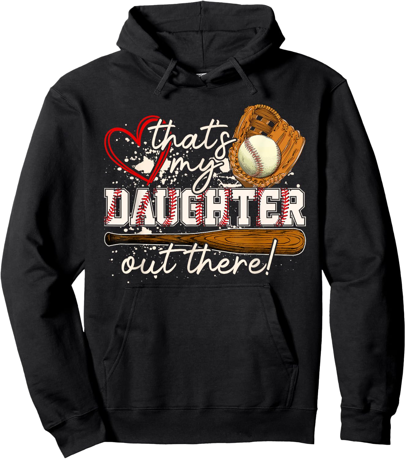 That's My Daughter Out There Baseball Matching Family Hoodie - Hoodie | Black