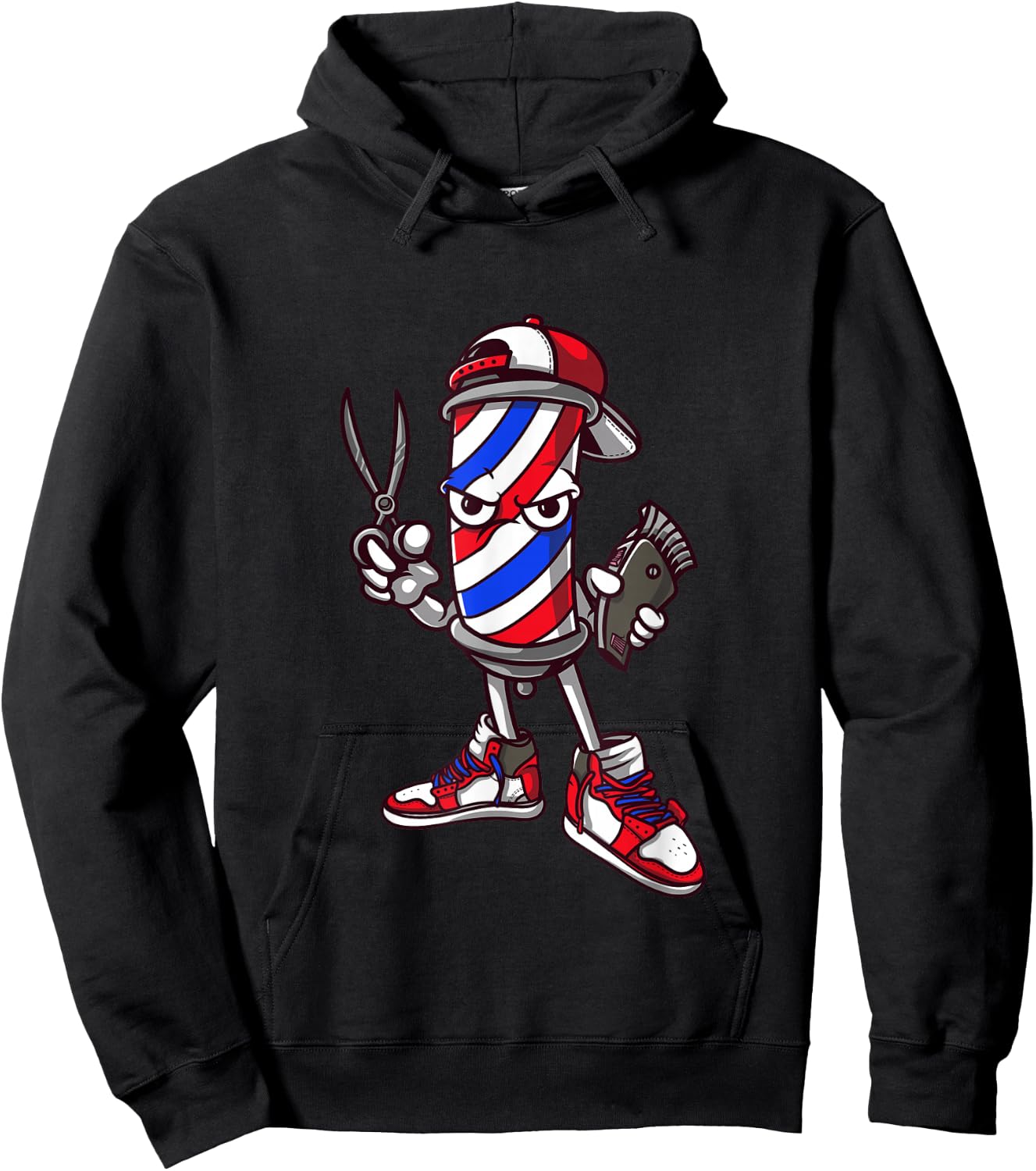 Barber Vintage Cool Outfit Hairdresser Gift Barbershop Hoodie - Hoodie | Black