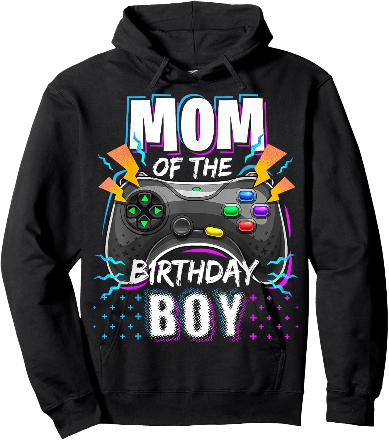 Mom of the Birthday Boy Matching Video Gamer Birthday Party Hoodie - Hoodie | Black