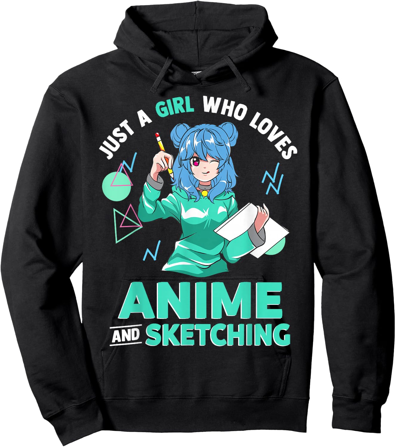 Just A Girl Who Loves Anime and Sketching Hoodie - Hoodie | Black