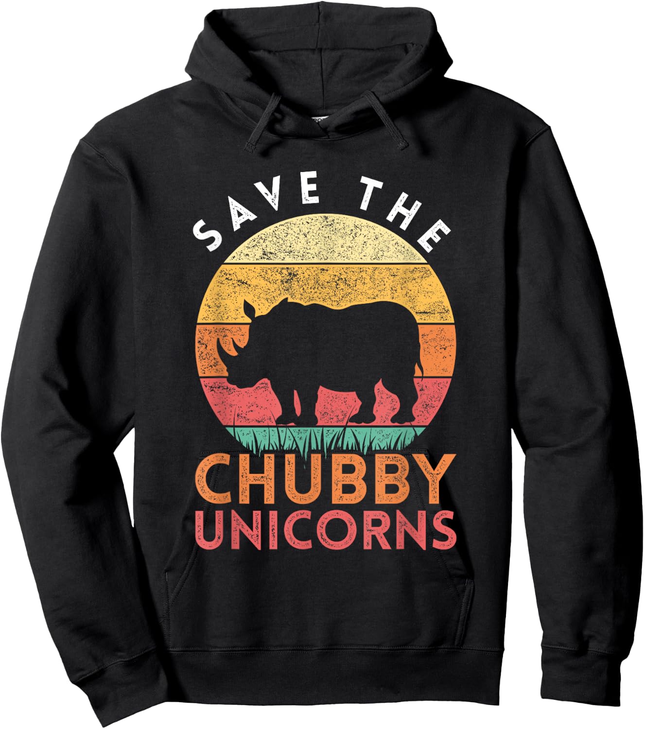 Save The Chubby Unicorns Rhino Hoodie - Hoodie | Black