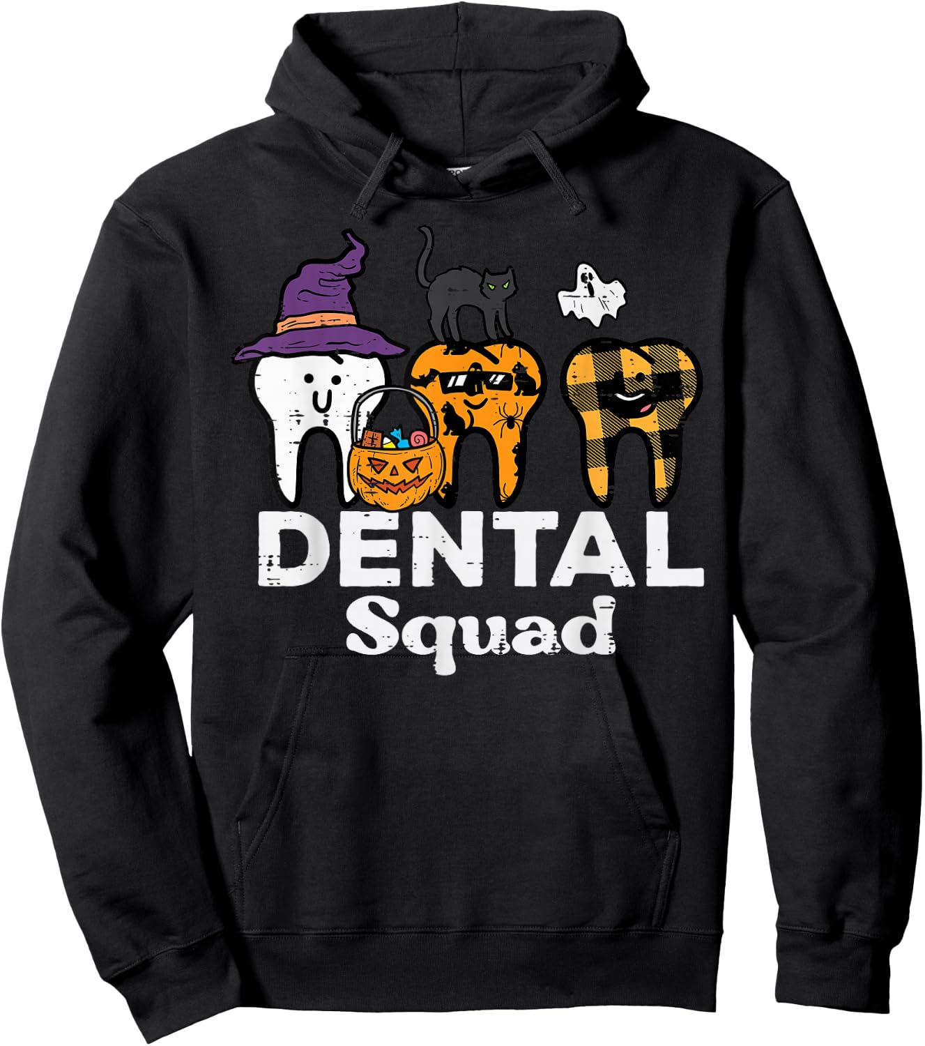 Halloween Dental Squad Teeth Funny Costume Dentist Women Men Hoodie - Hoodie | Black