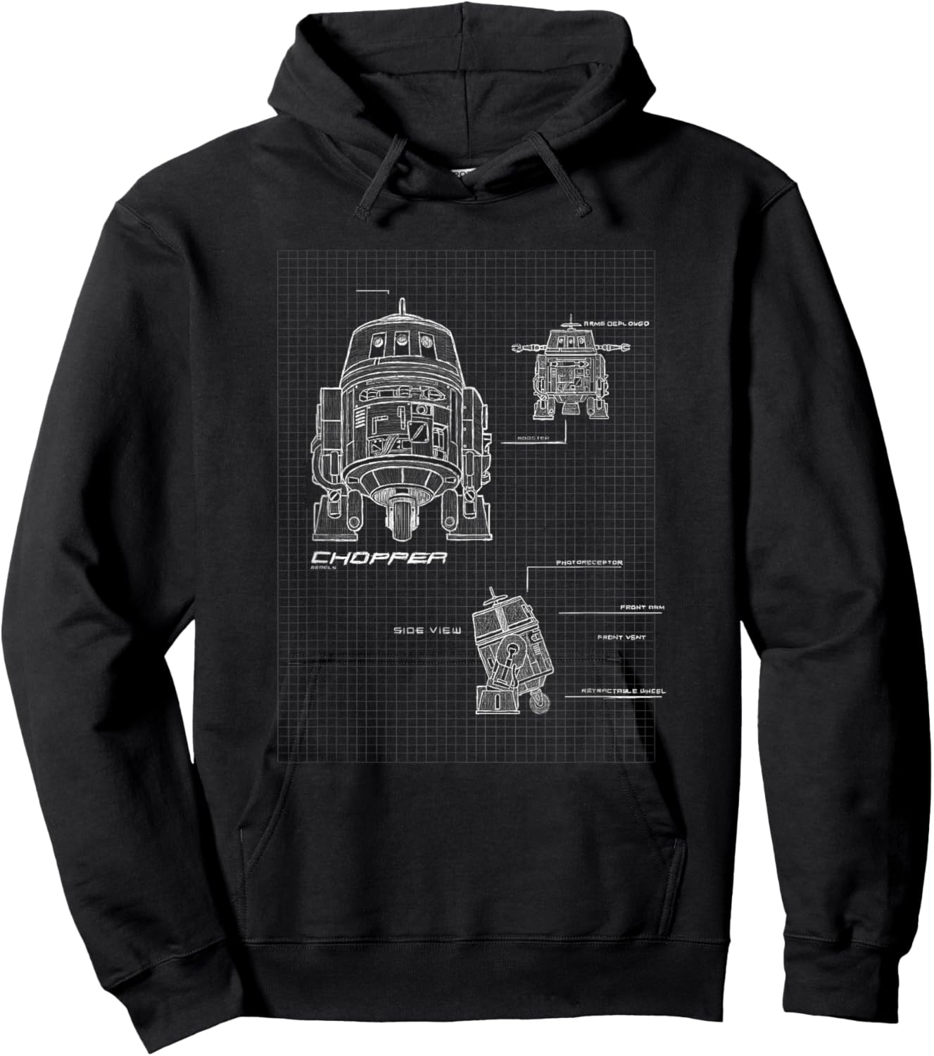 Star Wars Rebels Chopper Specs Blueprints Hoodie - Hoodie | Black