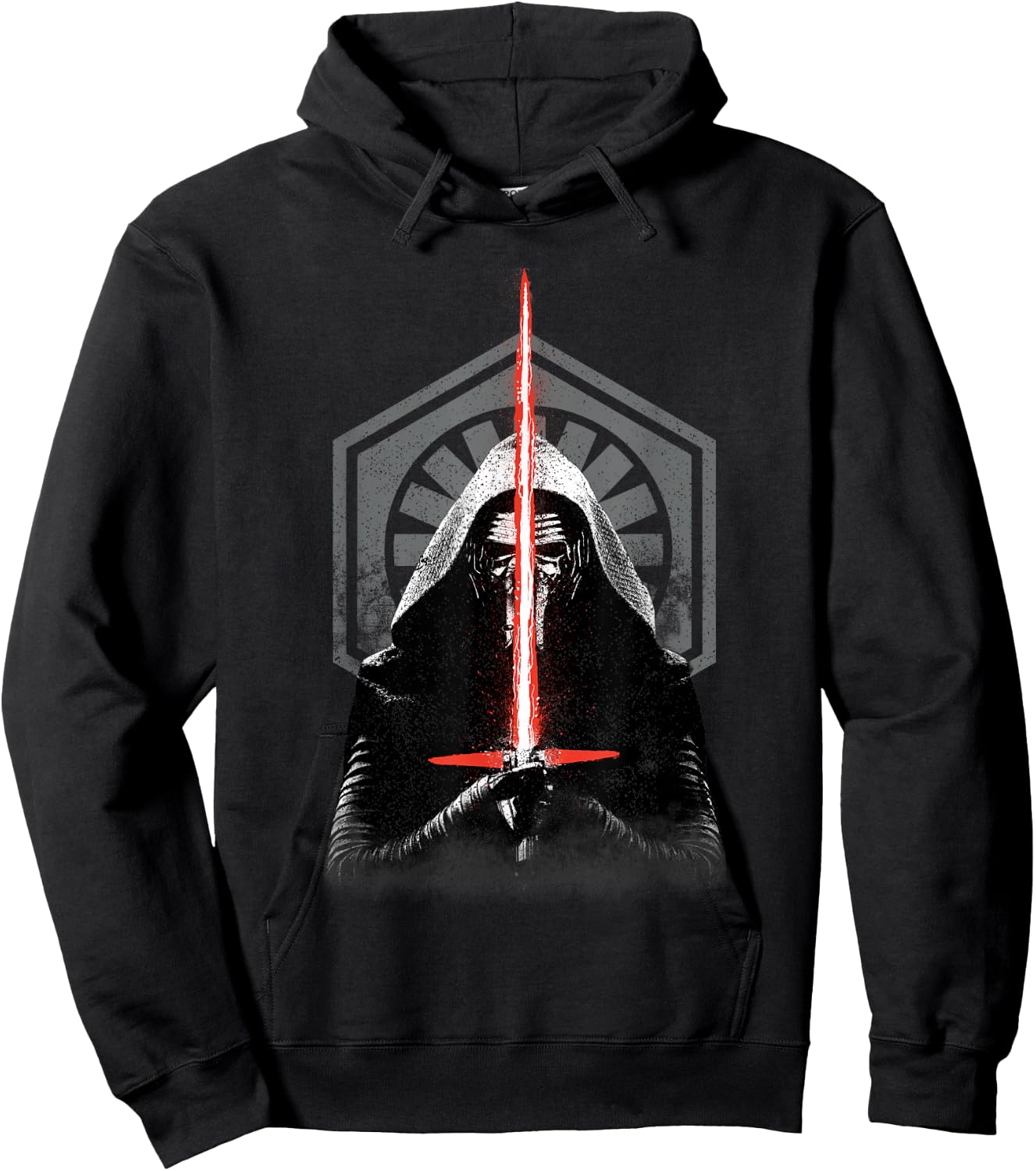 Star Wars The Force Awakens Kylo Ren Badge Big Chest Poster Hoodie - Hoodie | Black