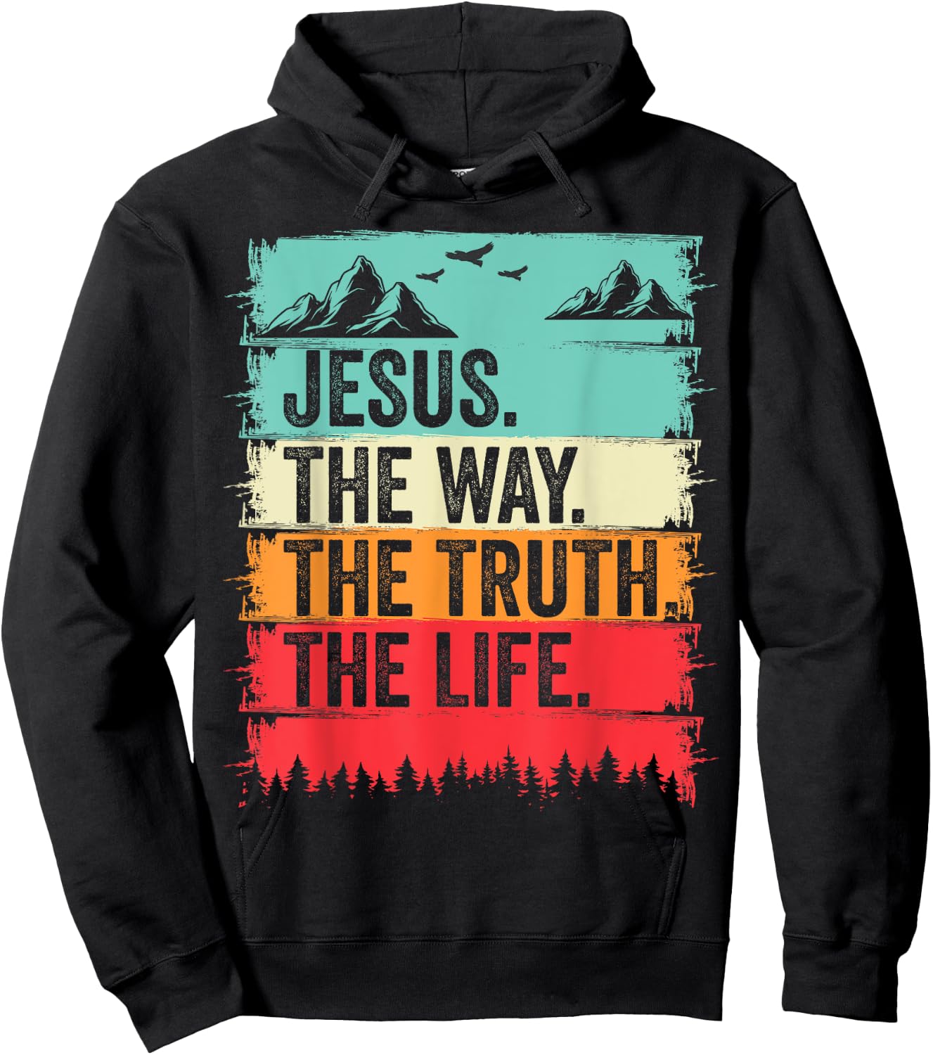 Jesus The Way Truth Life Bible Verse Christian Worship Hoodie - Hoodie | Black