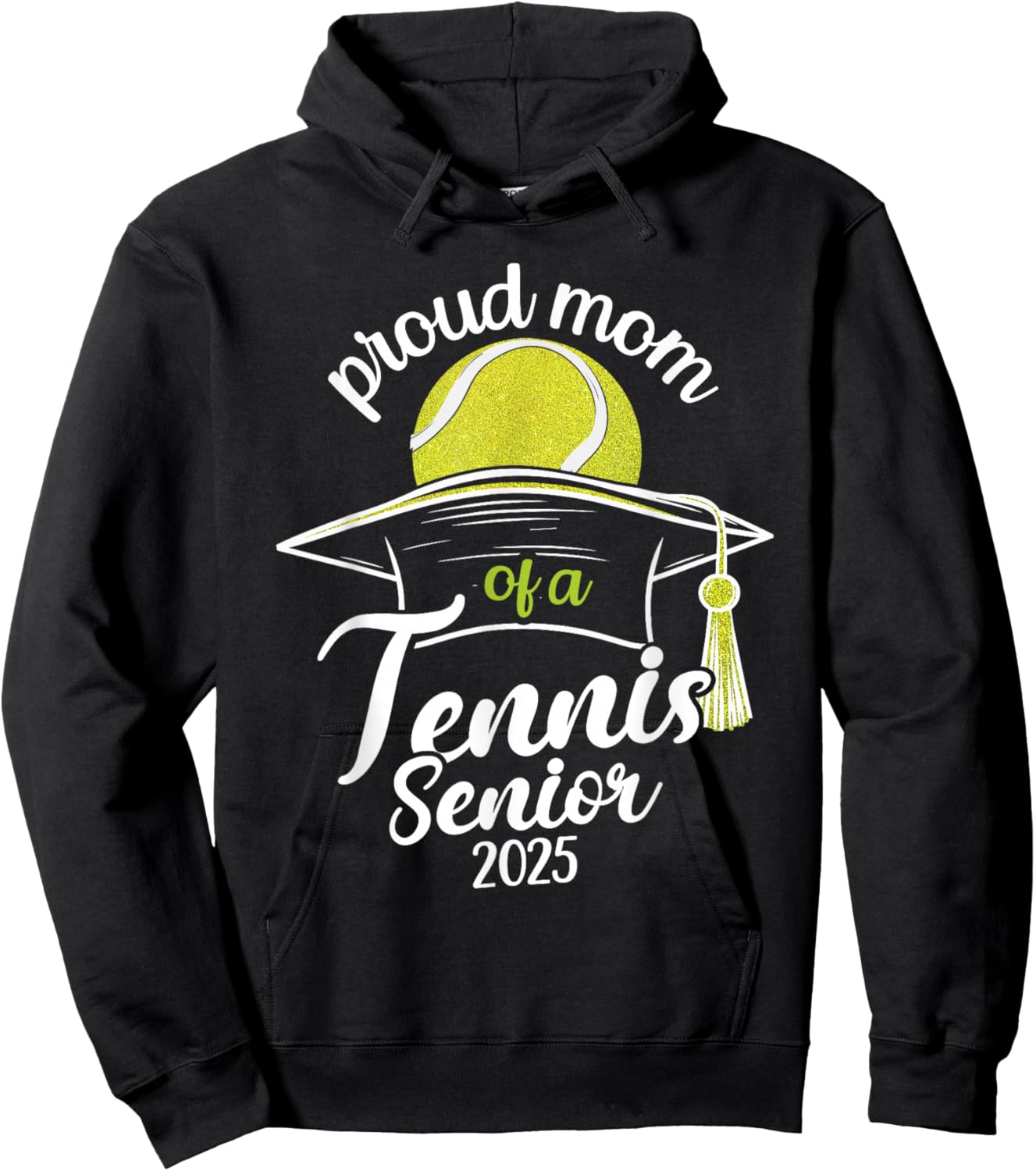 Tennis senior mom class of 2025 Hoodie - Hoodie | Black