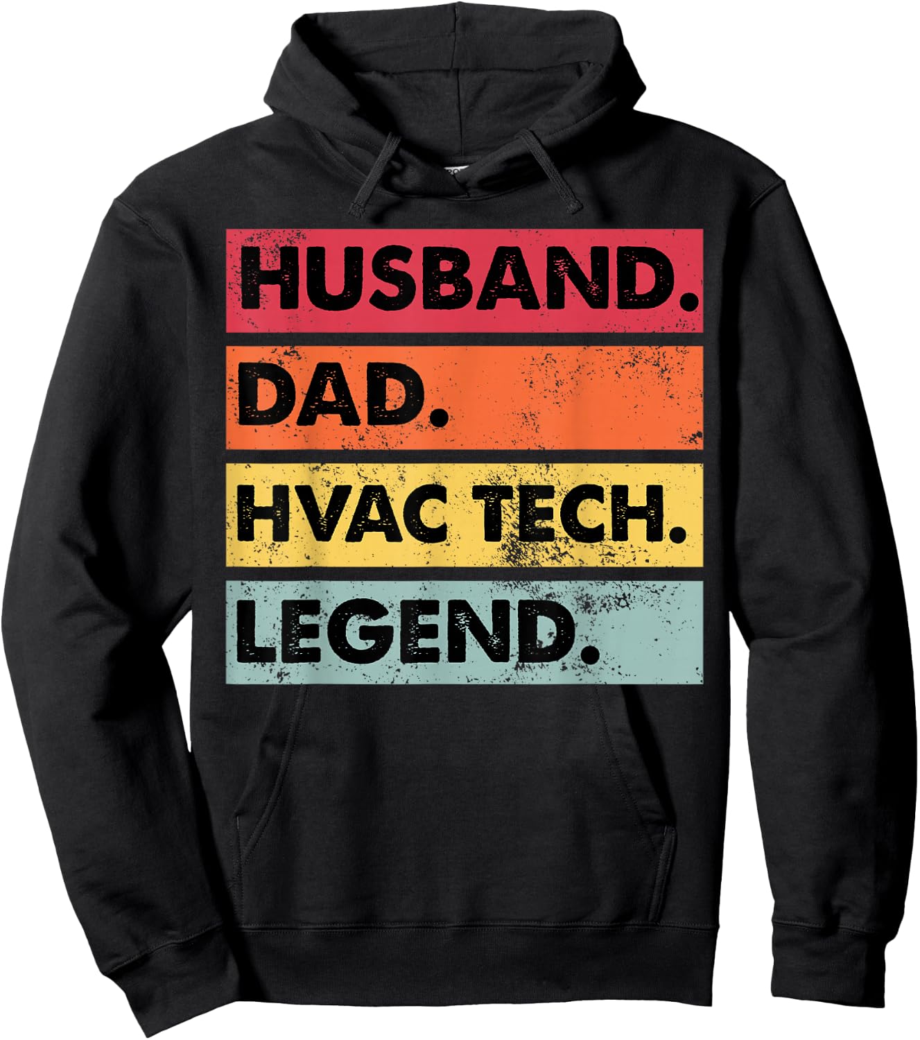 Husband Dad HVAC Tech Legend Funny HVAC Technician Hoodie - Hoodie | Black